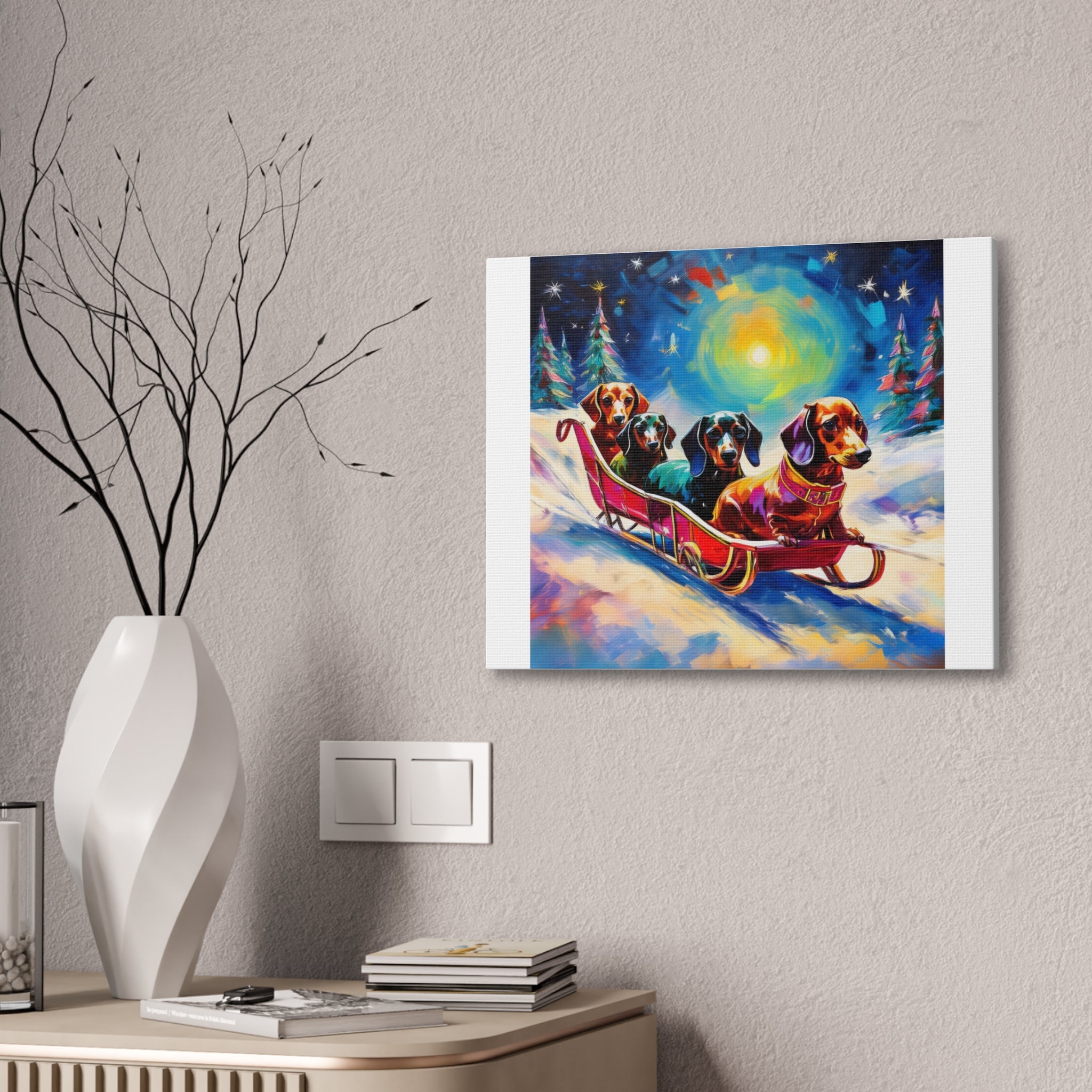 Dachshund Night Sleighride