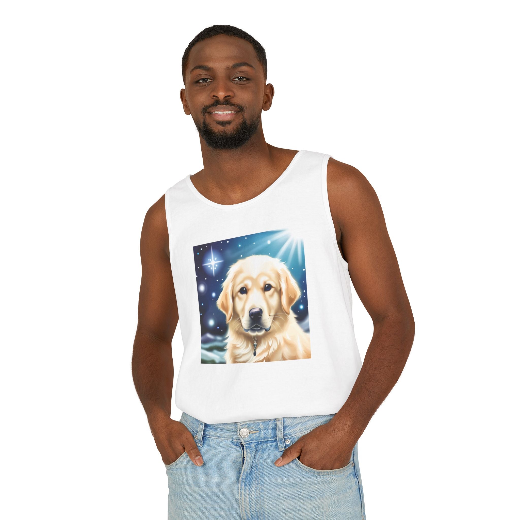 Golden Retriever Stary Night Unisex Tank Top