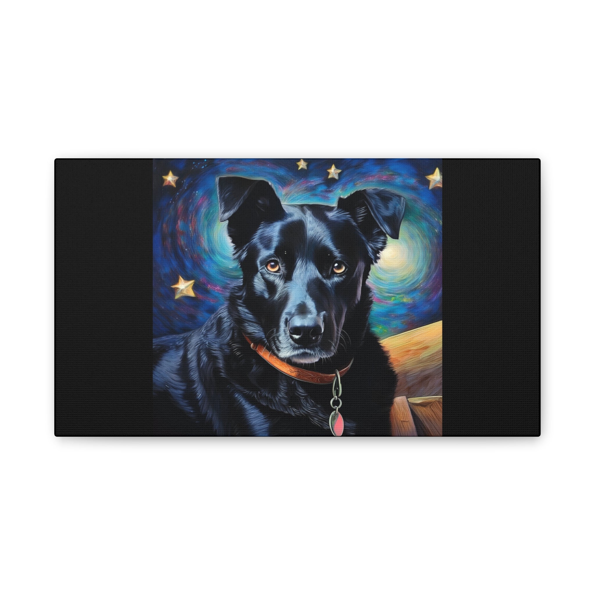 Black Shepherd Lab Stary Night Cavas Painting
