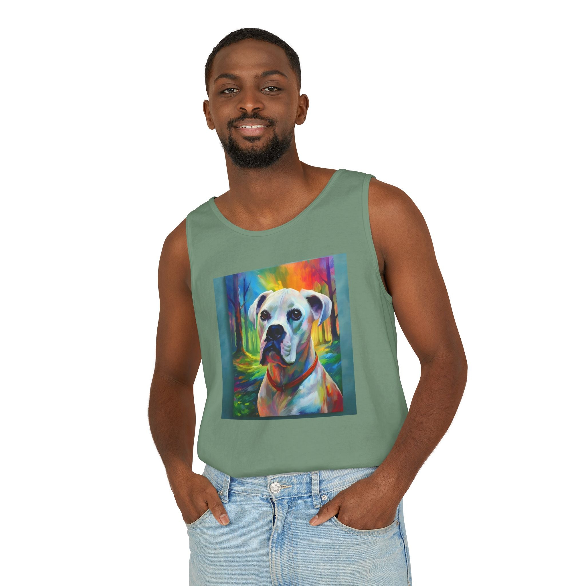 Boxer Rainbow Sky Unisex Tank Top