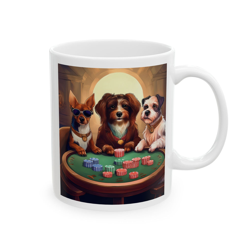 Puppy Poker Ceramic Mug, (11oz, 15oz)