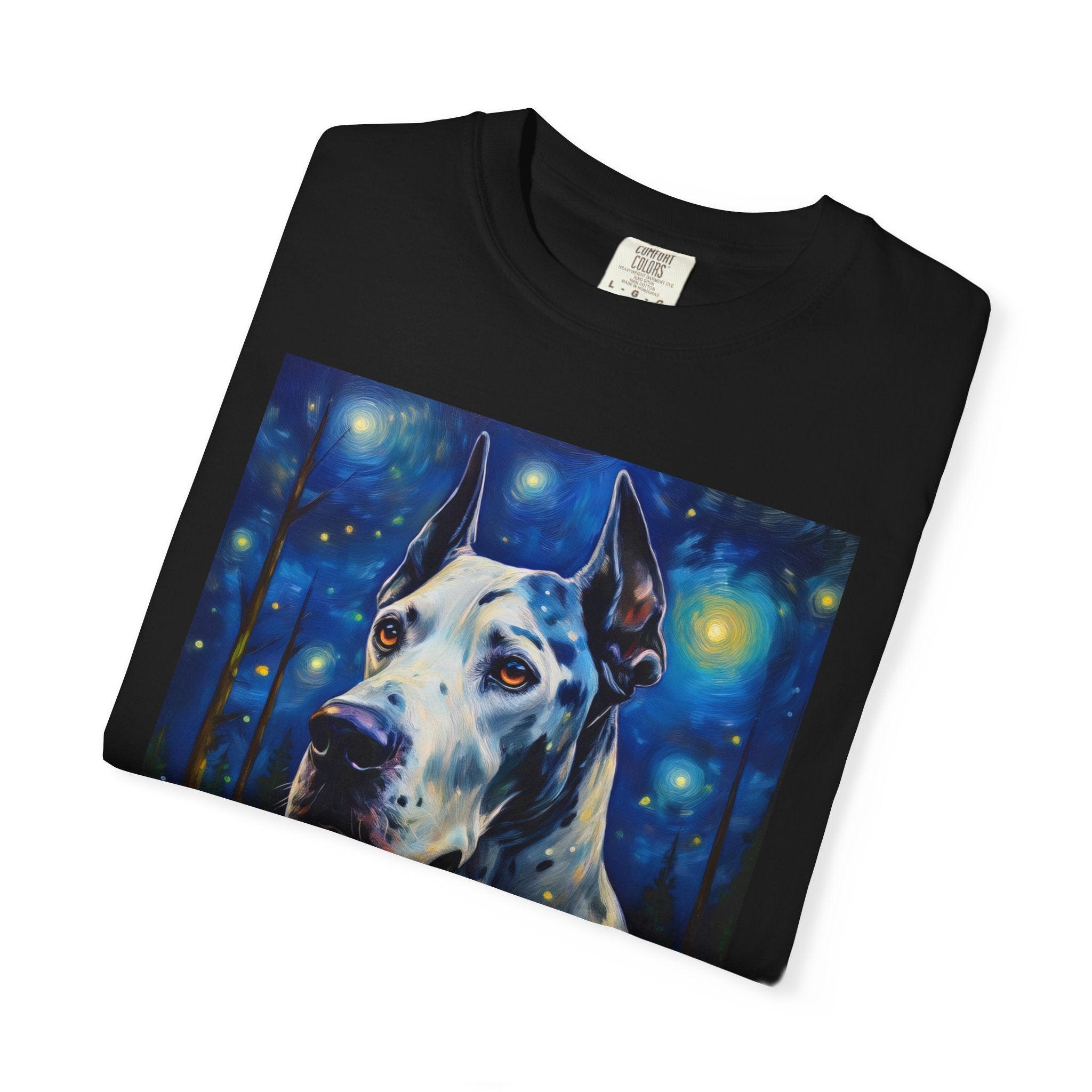 Great Dane Stary Night Unisex Garment-Dyed T-shirt