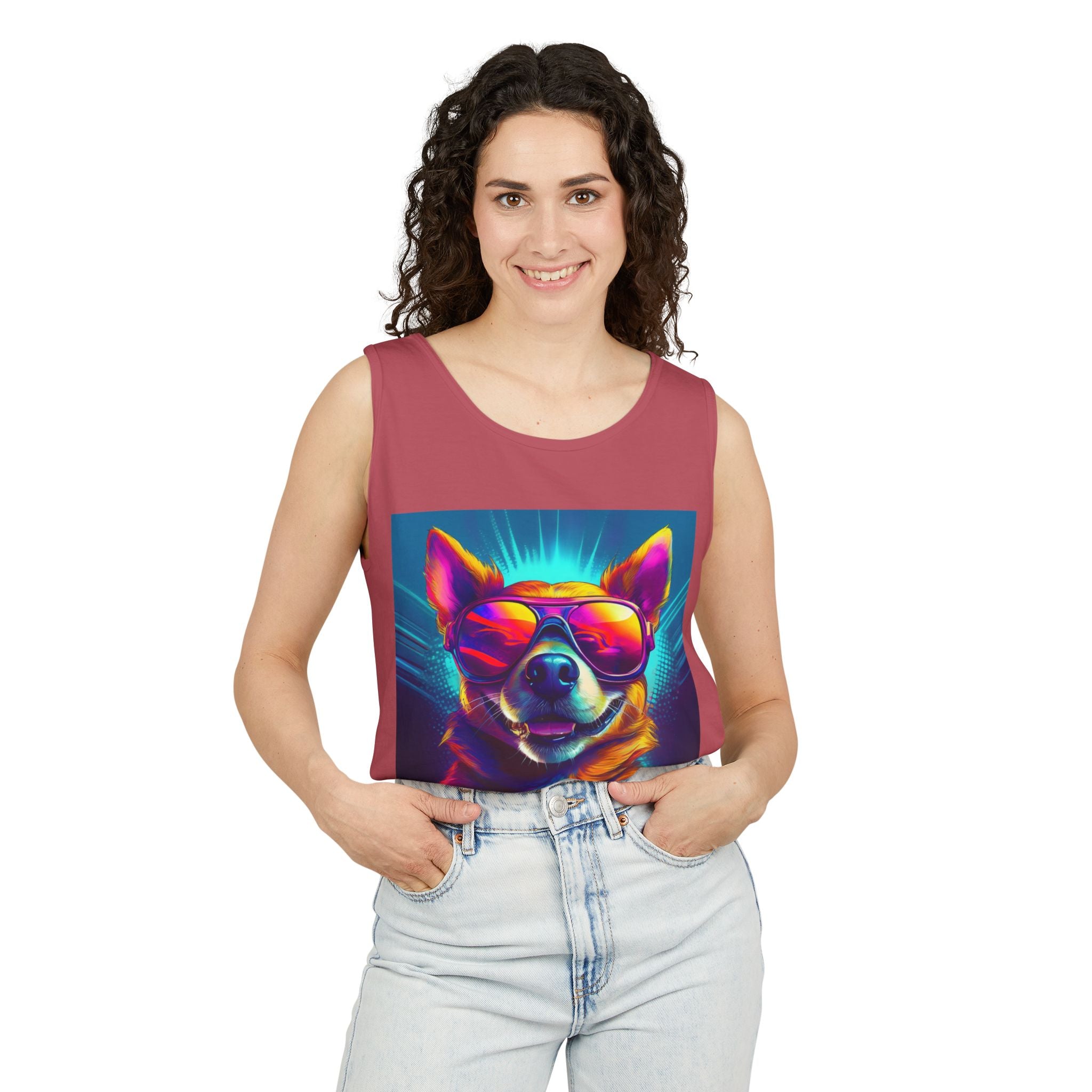 Chihuahua Cool Sunglasses Unisex Tank Top