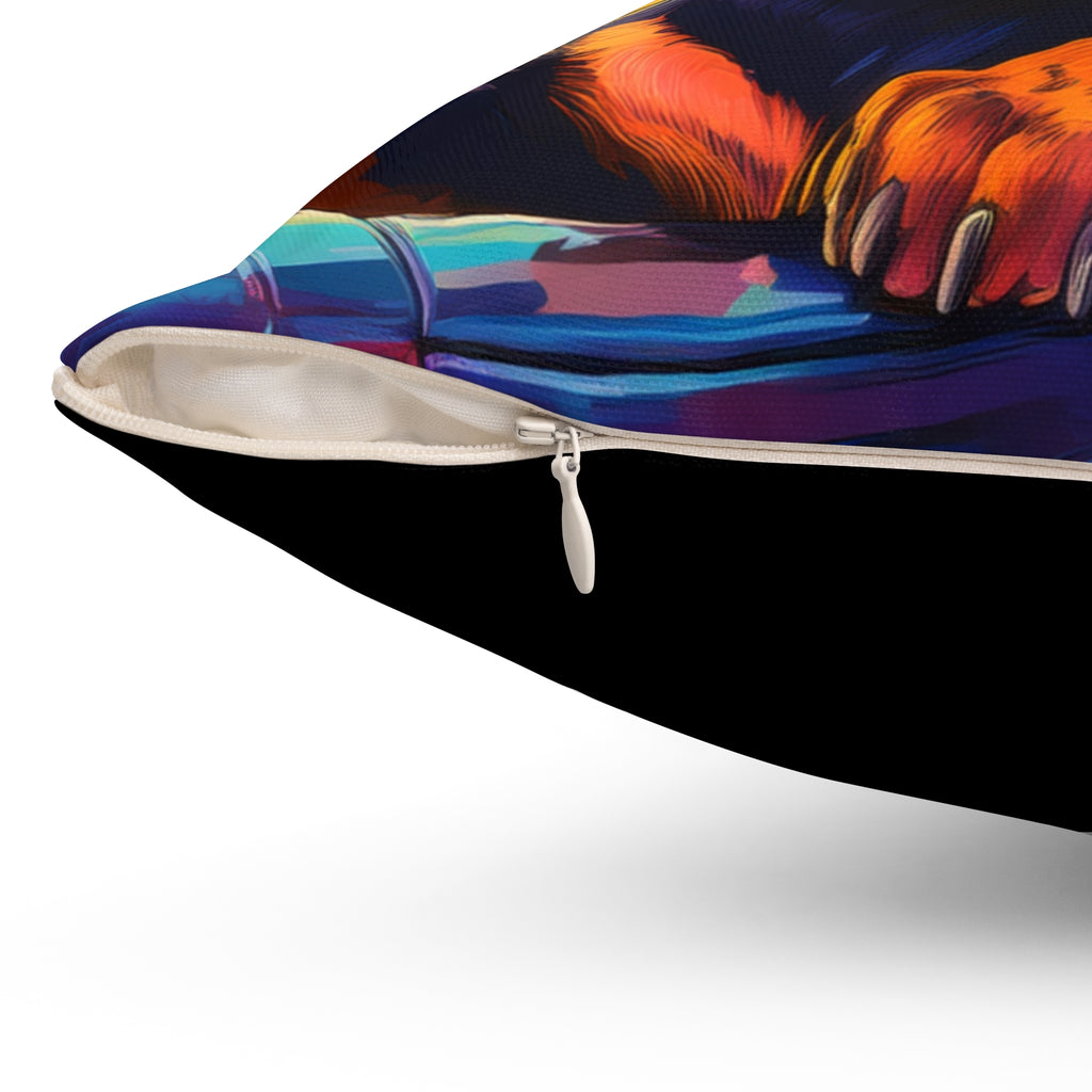 Rottweiler Beach Drive Polyester Square Pillow
