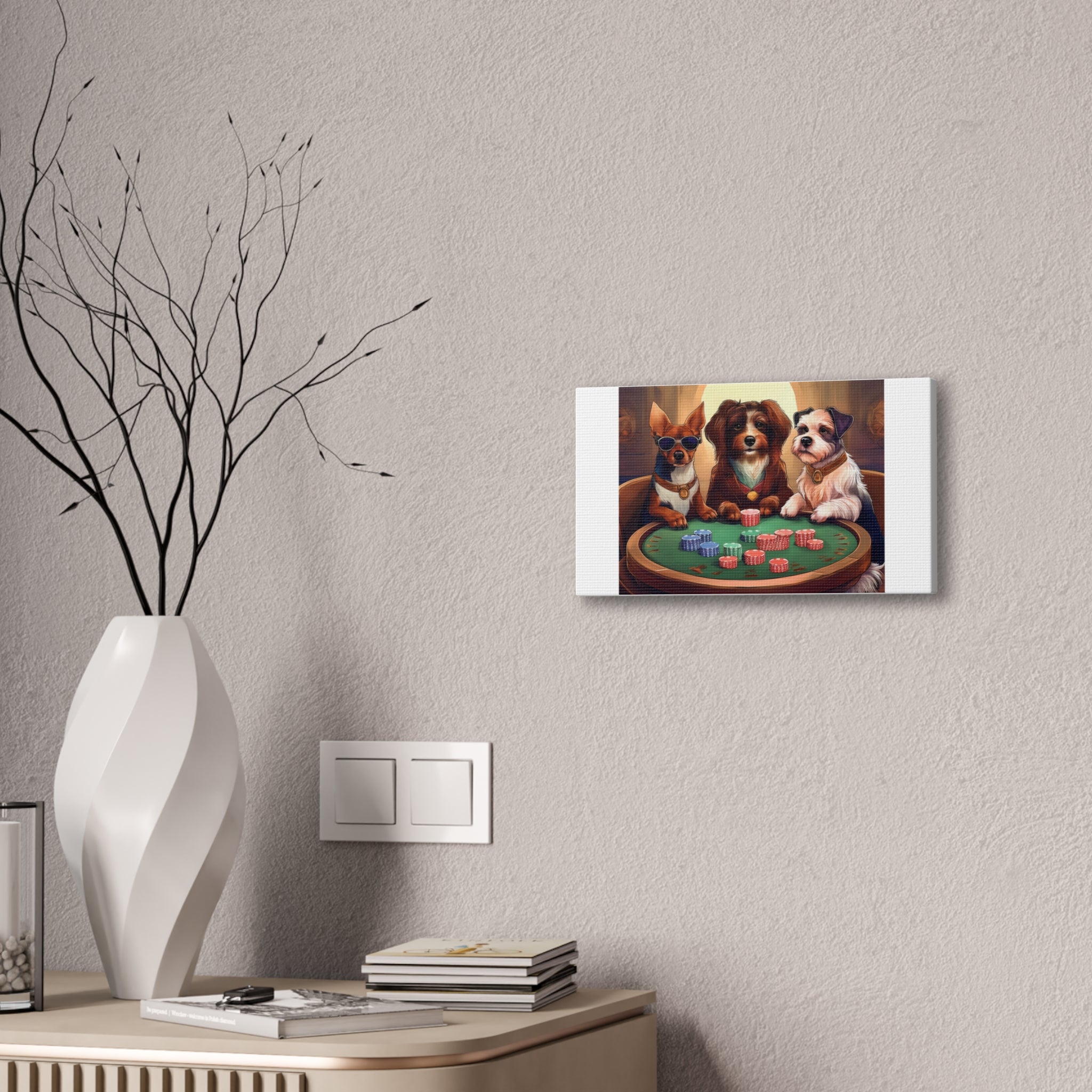 Puppy Poker Canvas Stretched, 0.75"