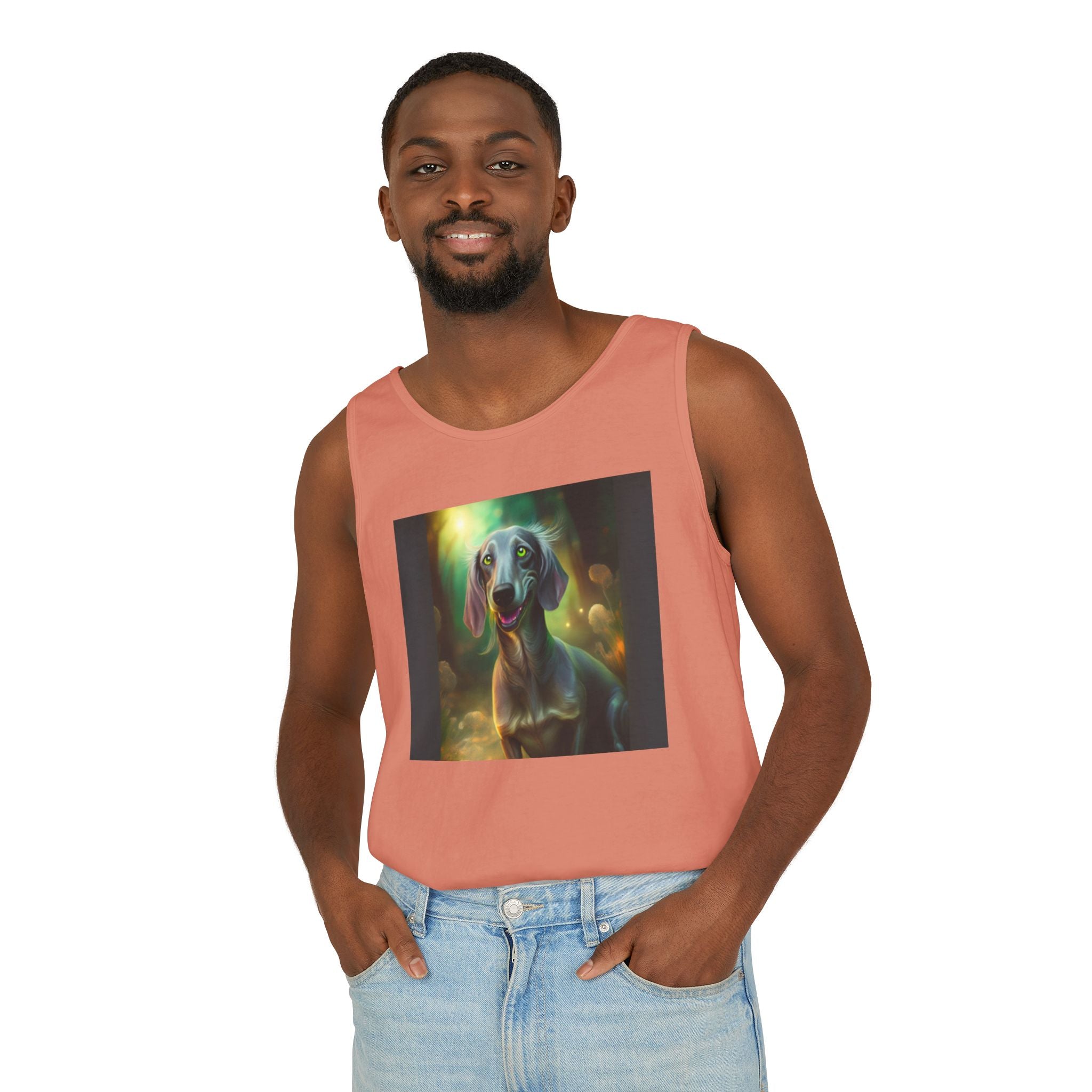 Silver Grey Dachshund Unisex Tank Top