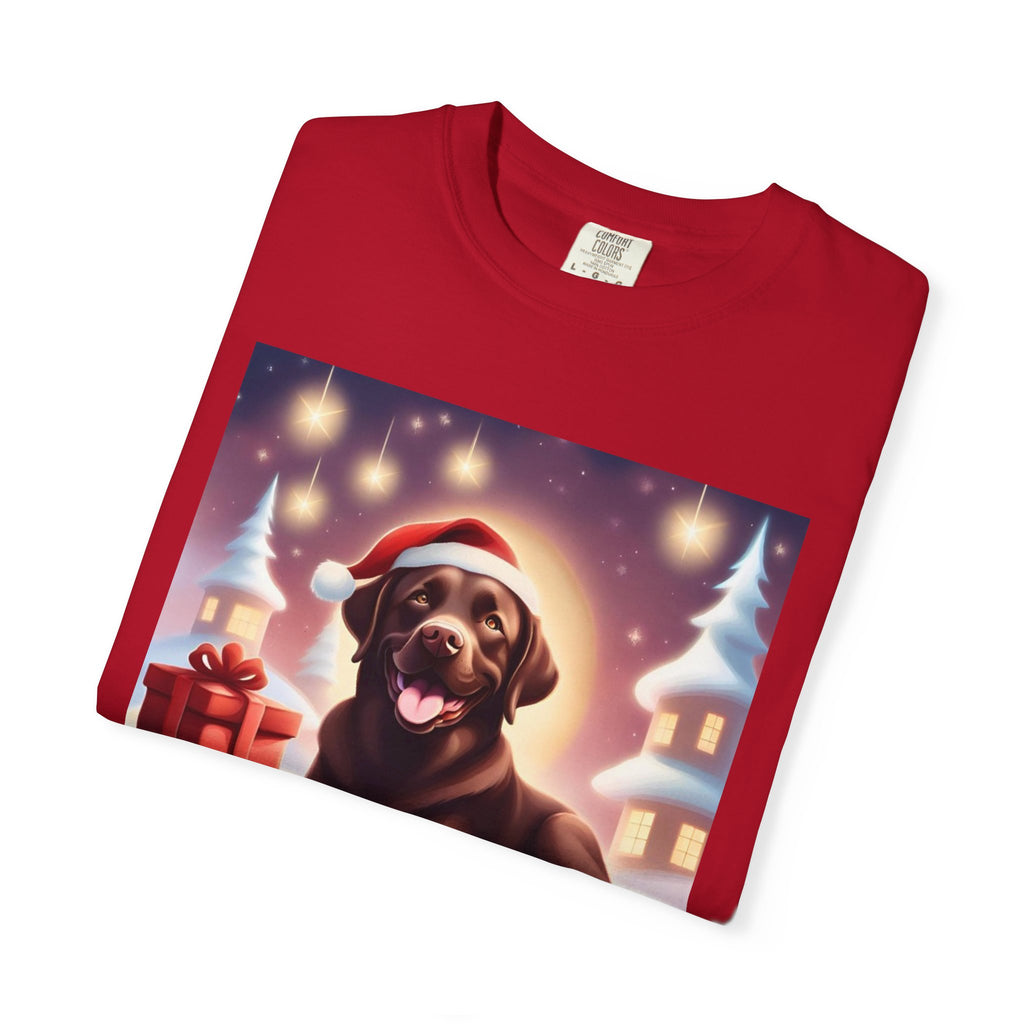 Chocolate Lab Holiday Unisex Garment-Dyed T-shirt