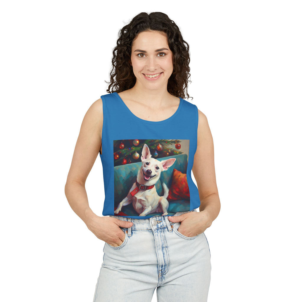 White Corgi Holiday II Unisex Tank Top