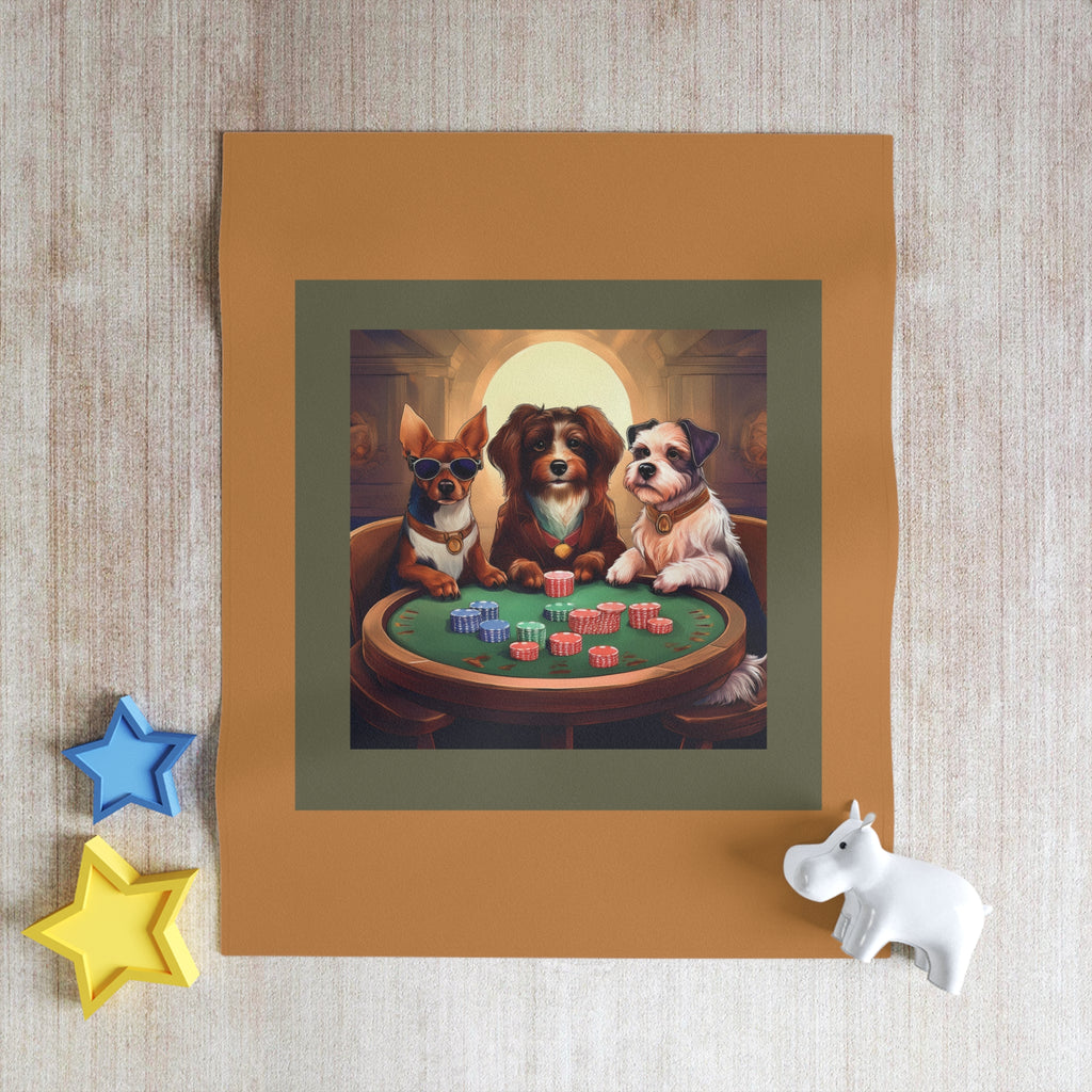 Puppy Poker Throw Blanket