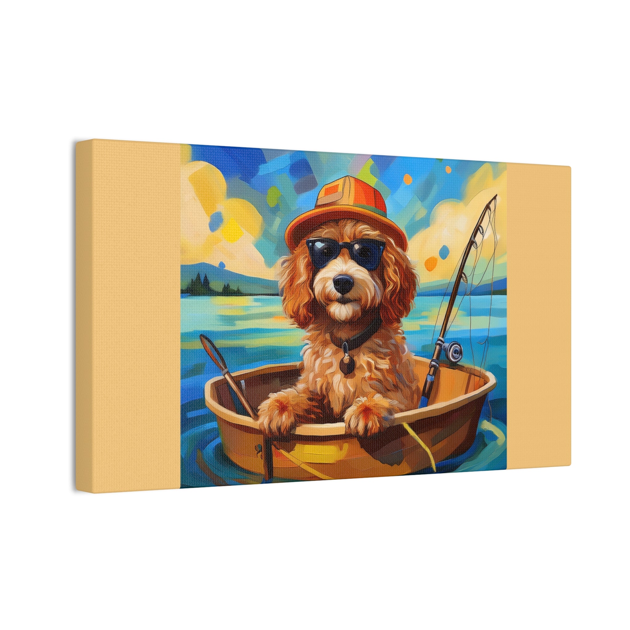 Doodle Fishing Canvas Painting