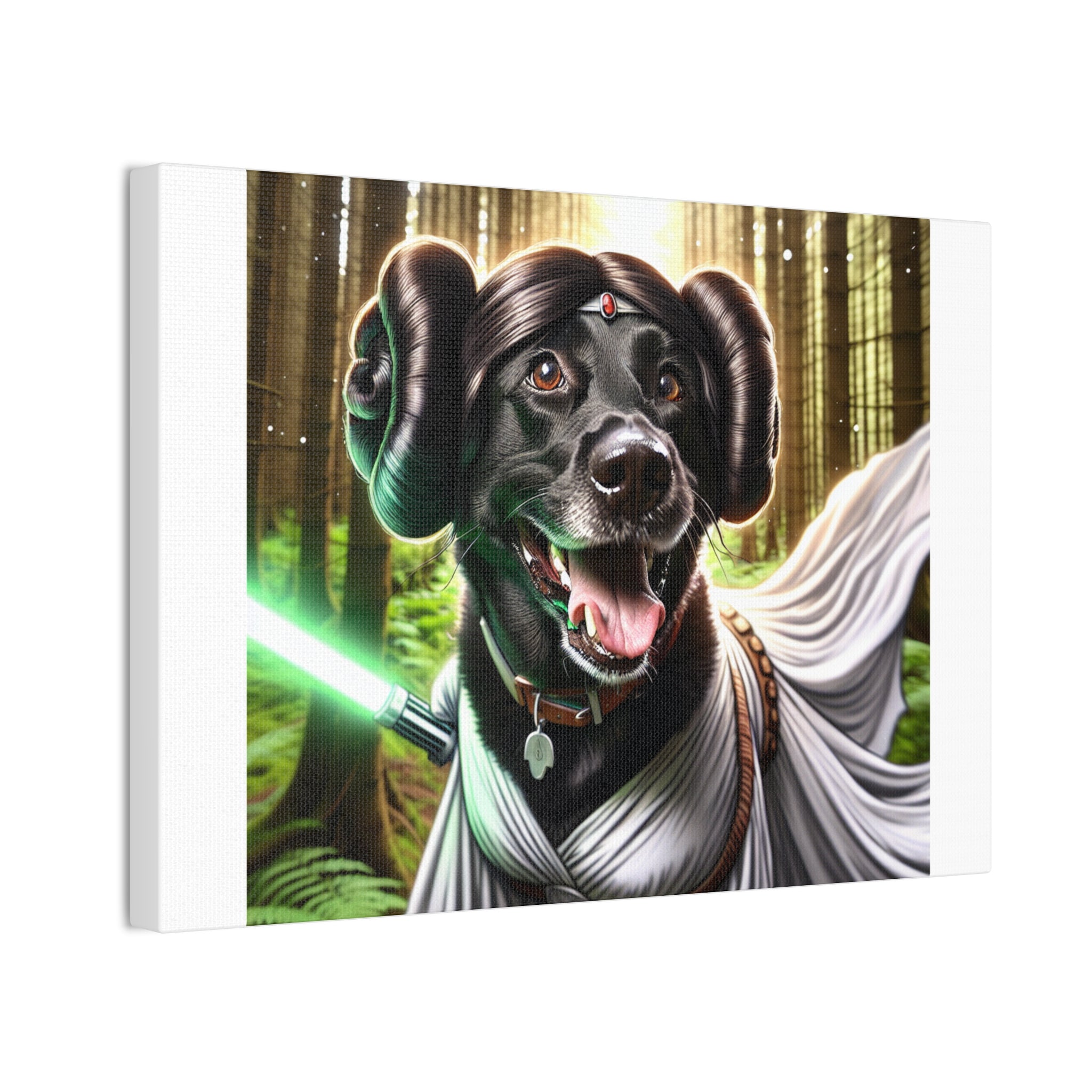Black Lab Galaxy Princess Canvas Stretched, 0.75"