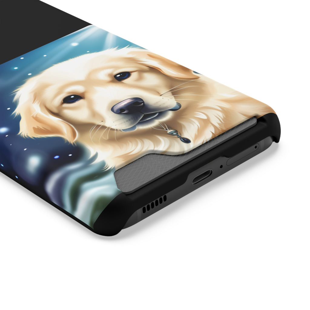 Golden Retriever Stary Night Phone Case with Card Holder