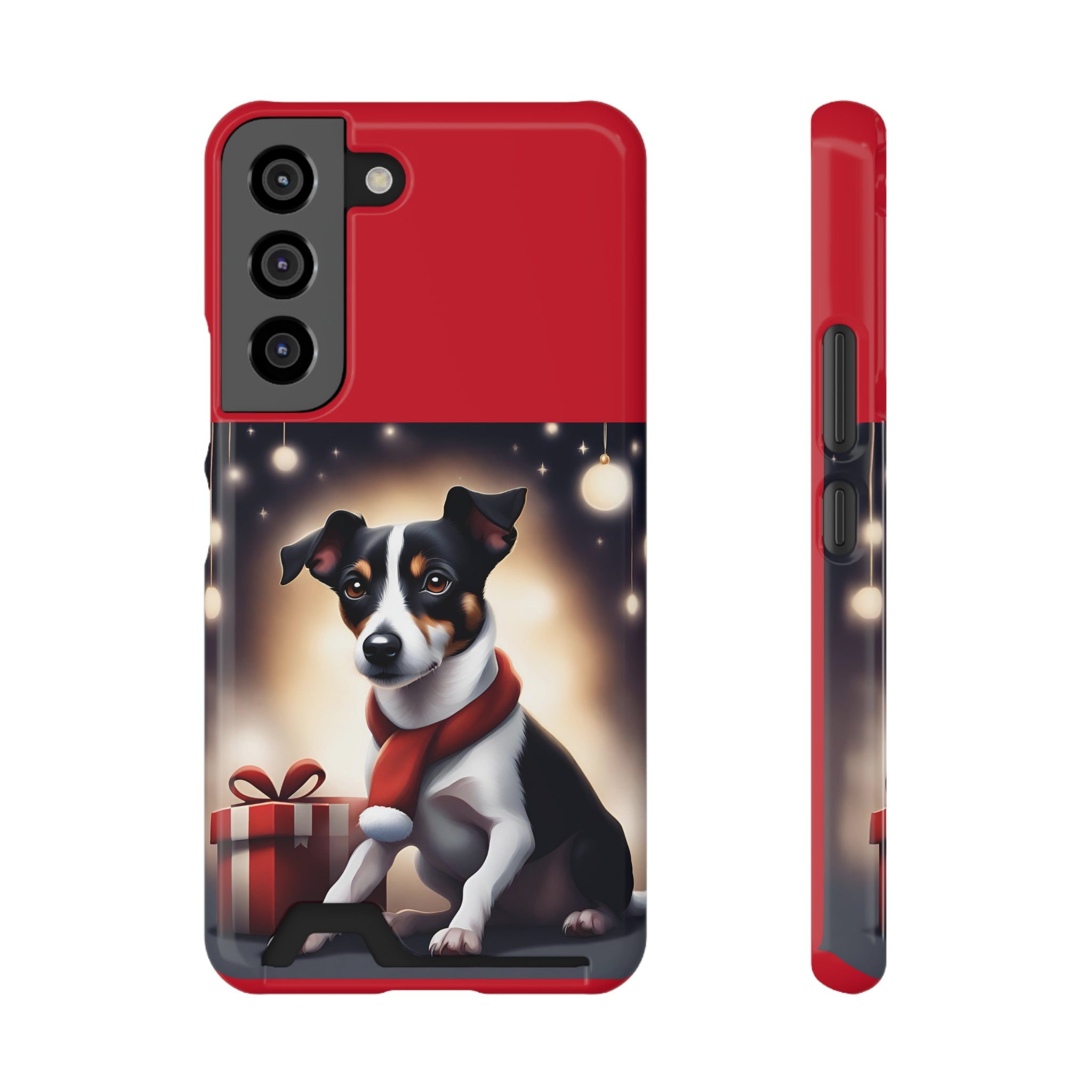 Jack Russel Holiday Phone Case with Card Holder