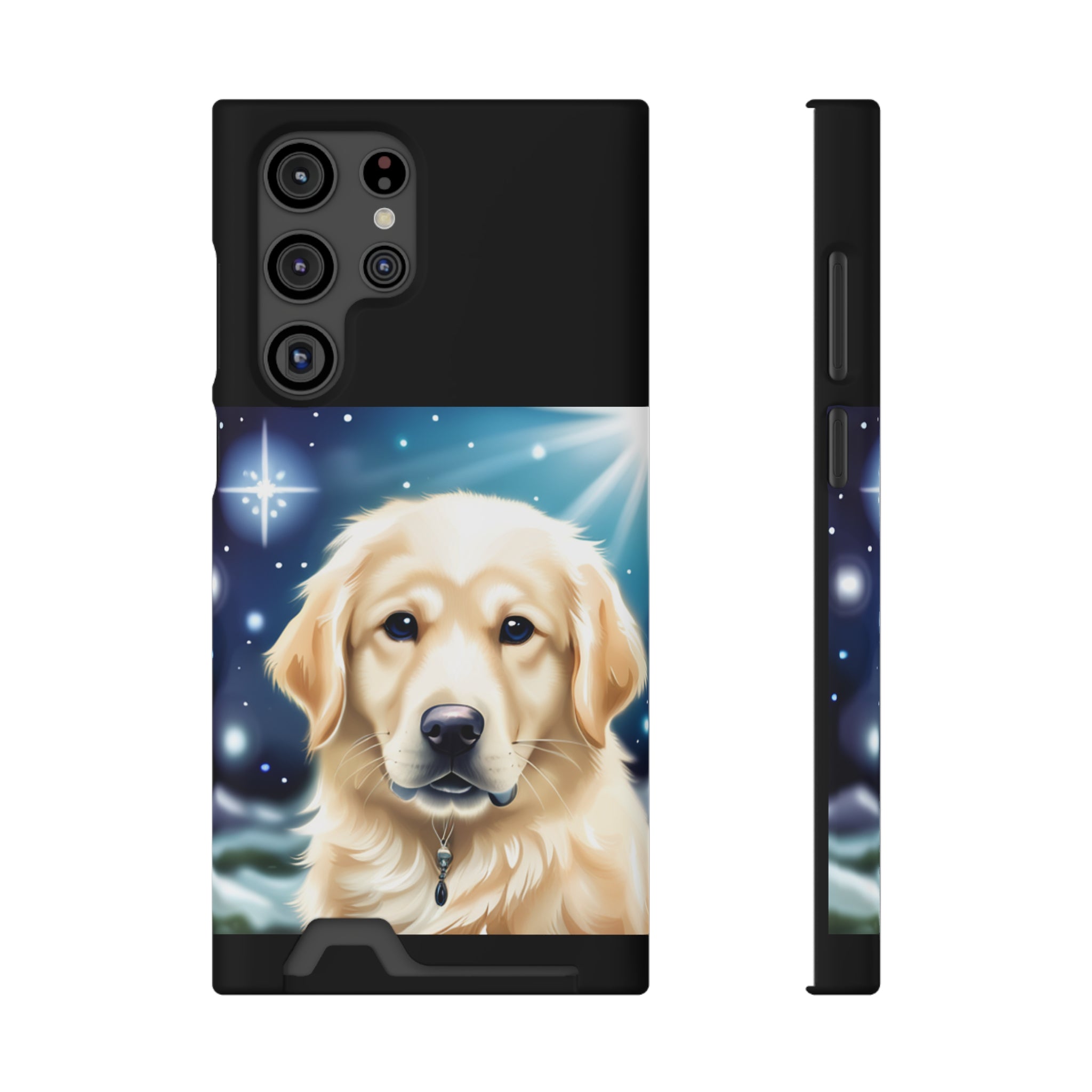 Golden Retriever Stary Night Phone Case with Card Holder