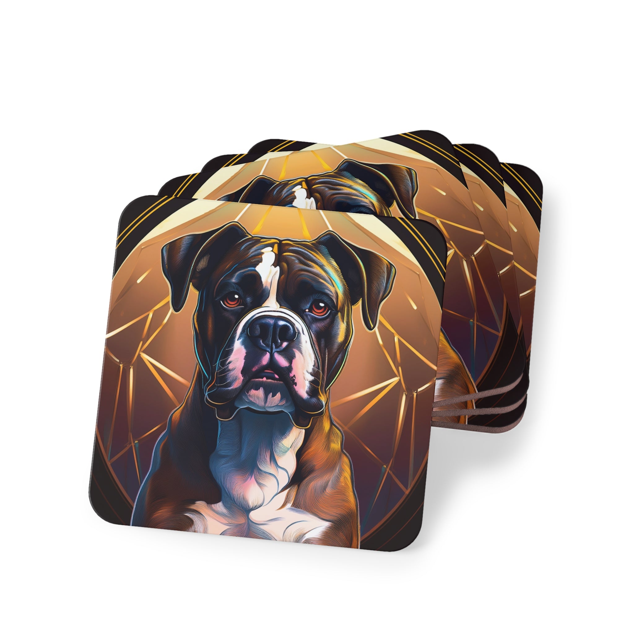 Brindle Gold Boxer Coasters