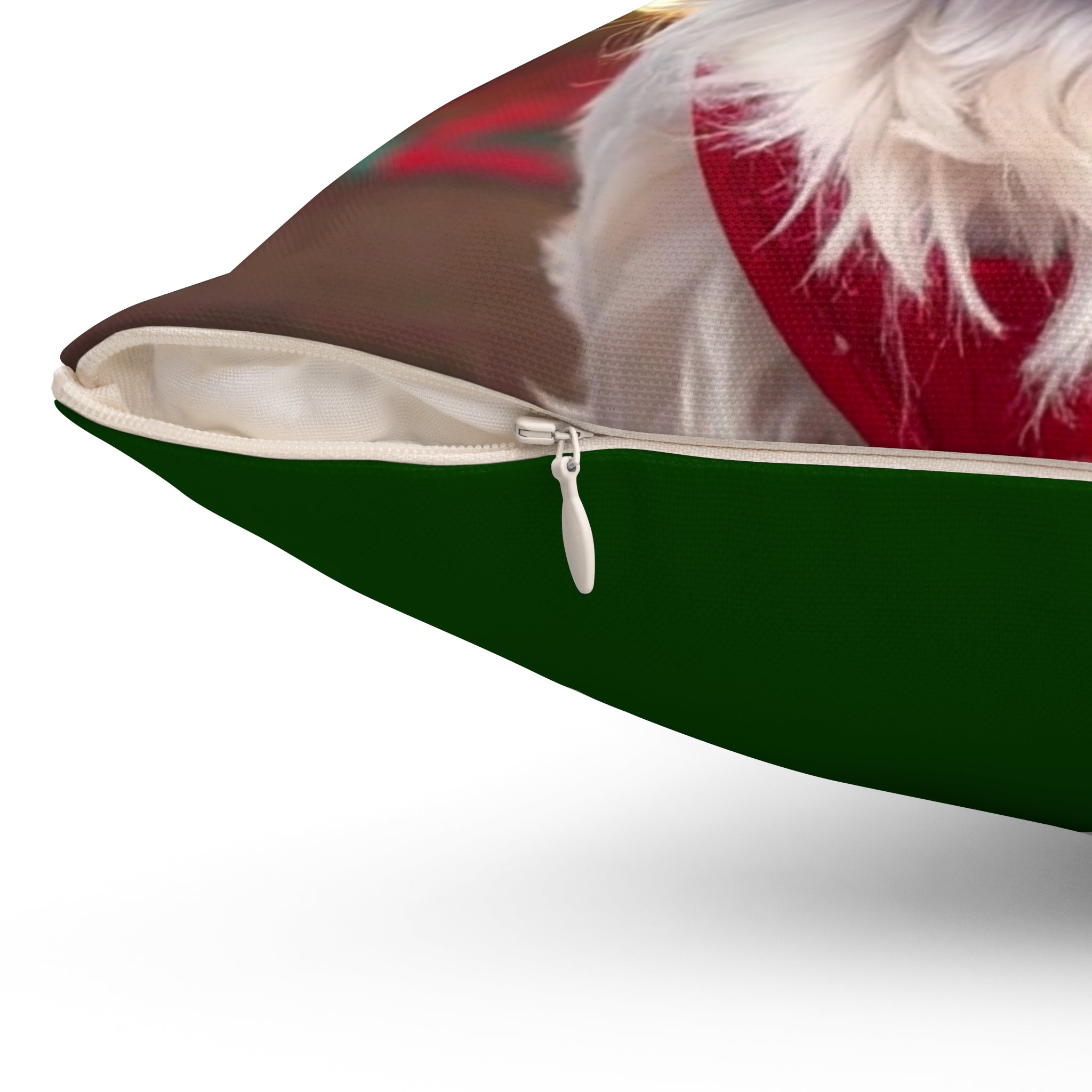 Yorkie Holiday Polyester Square Pillow