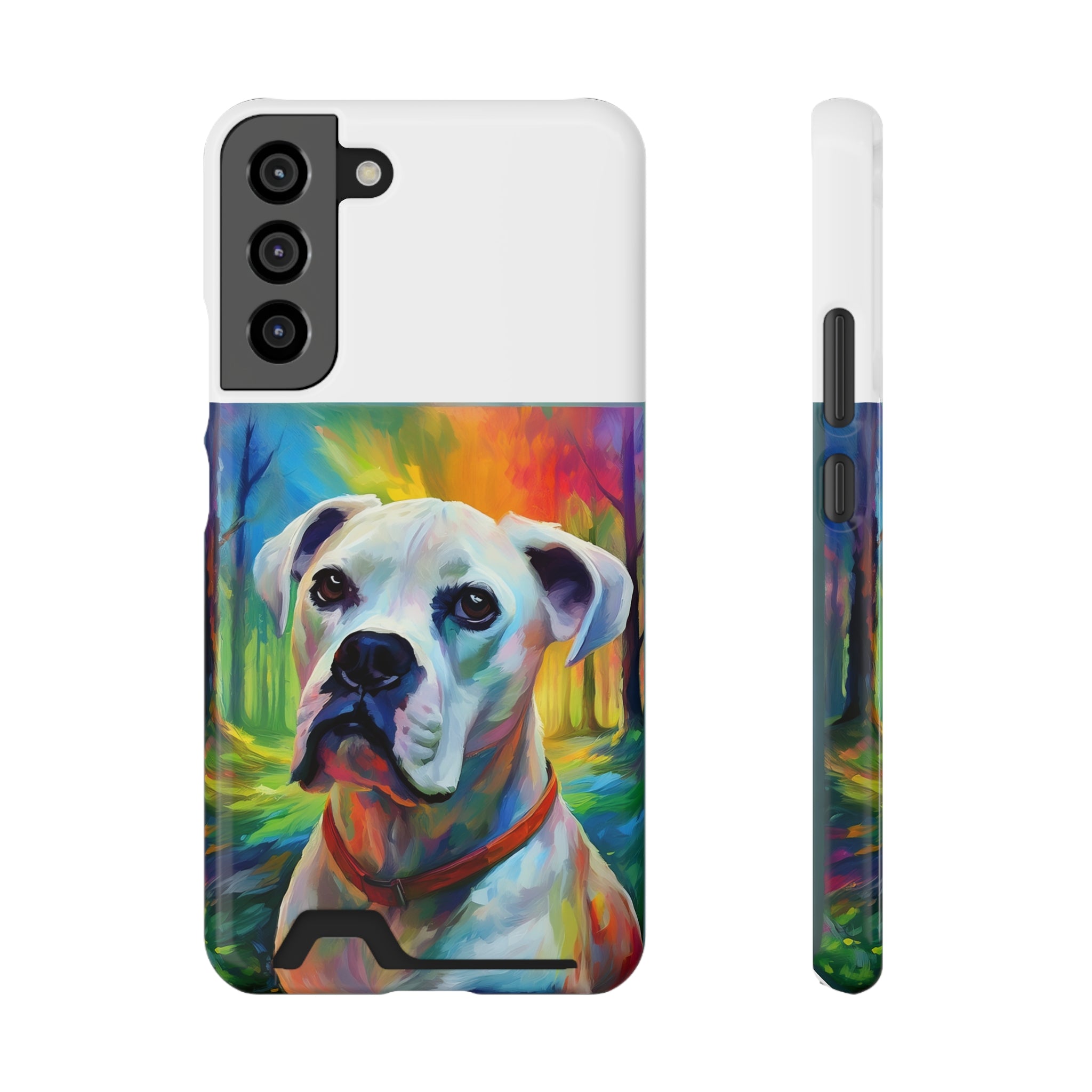 Boxer Rainbow Sky Phone Case with Card Holder