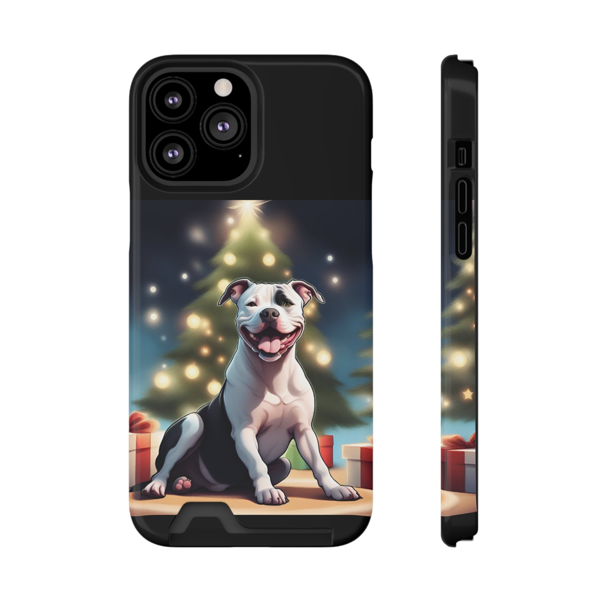 Pitbull Holiday Phone Case with Card Holder