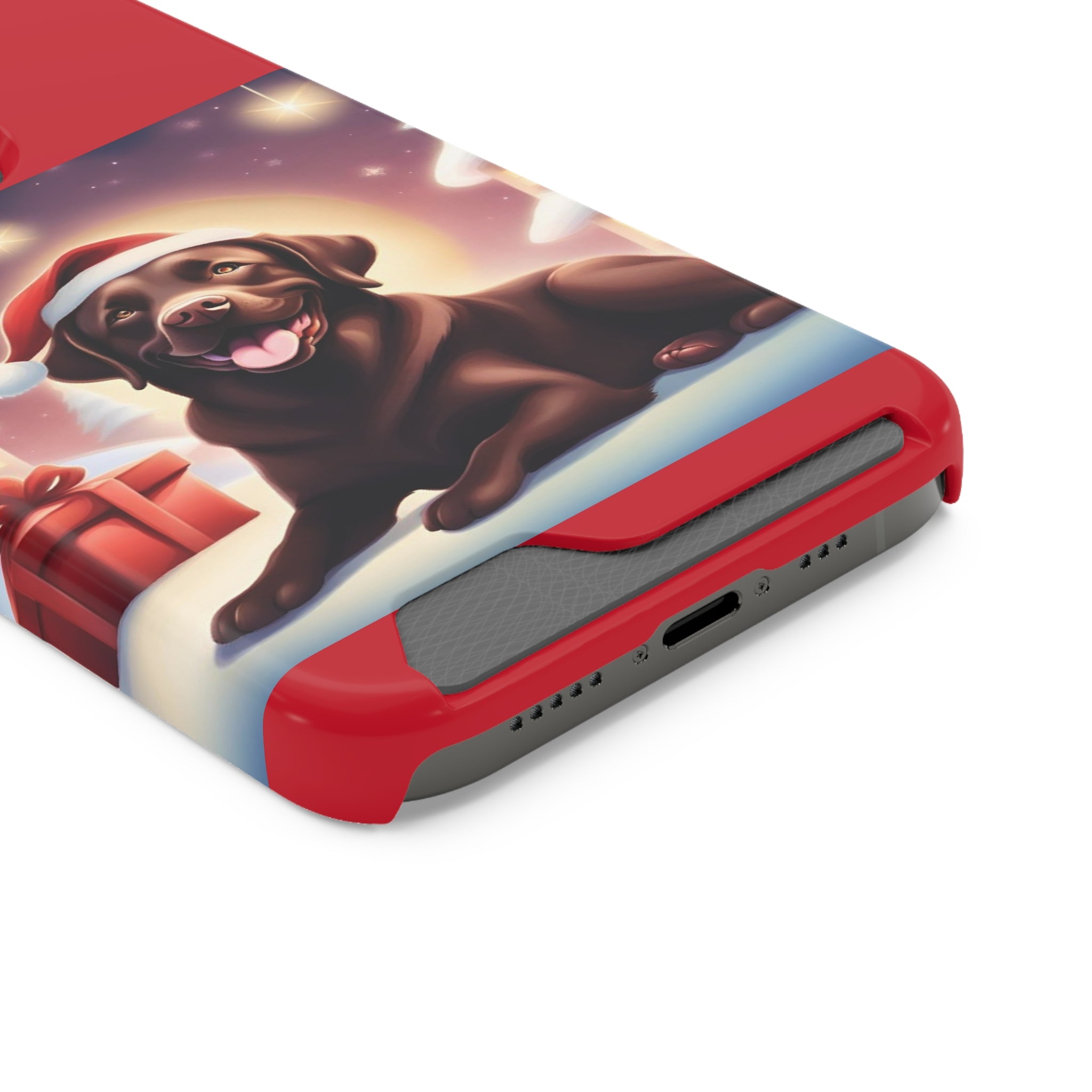 Choclate Lab Holiday Phone Case with Card Holder