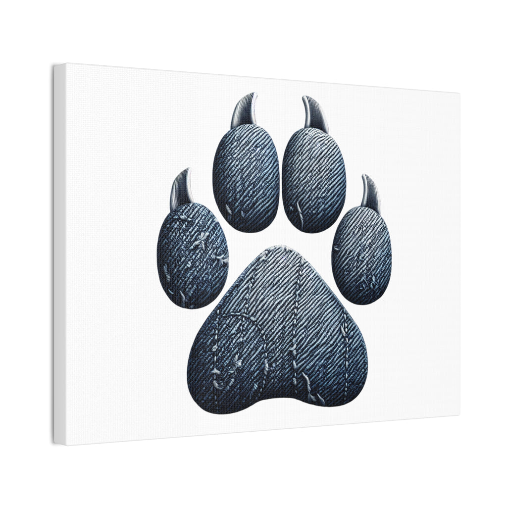 Denim Paw Canvas Stretched, 0.75"