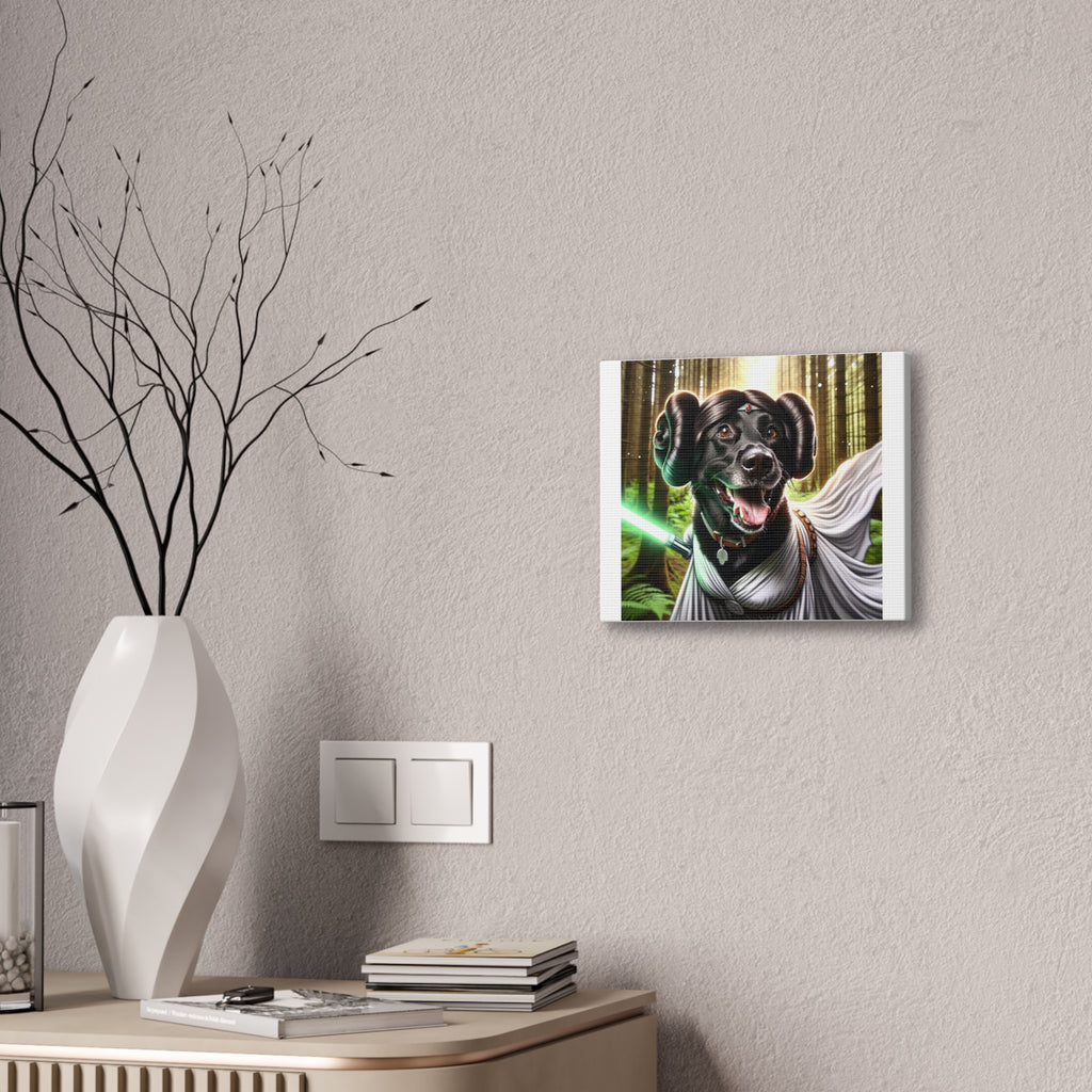 Black Lab Galaxy Princess Canvas Stretched, 0.75"