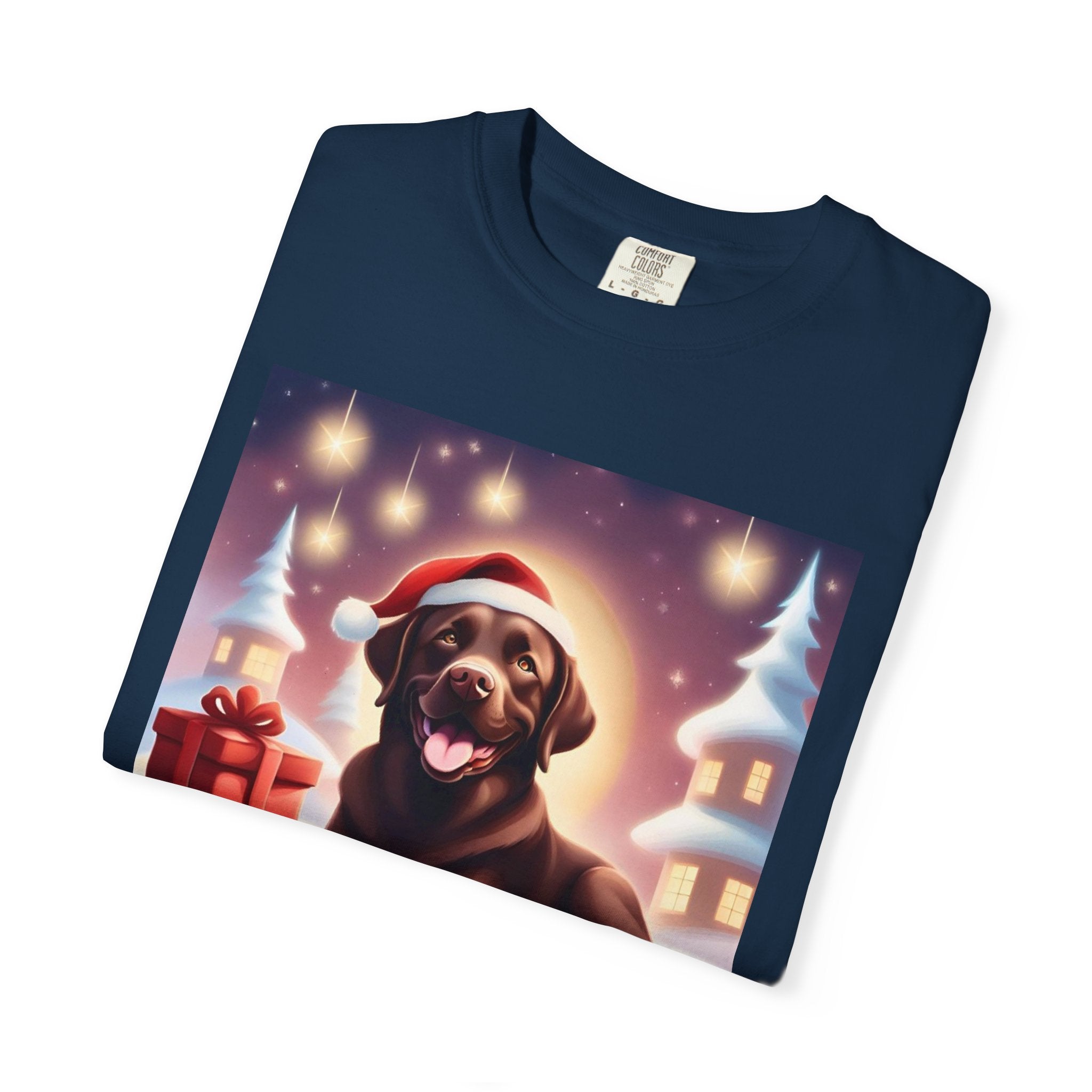 Chocolate Lab Holiday Unisex Garment-Dyed T-shirt