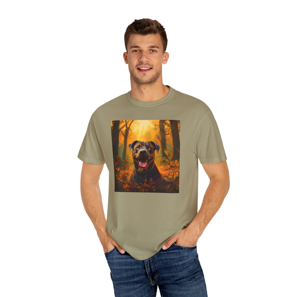 Pit Bull Brindle Autumn Unisex Garment-Dyed T-shirt