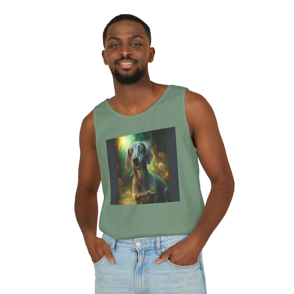 Silver Grey Dachshund Unisex Tank Top