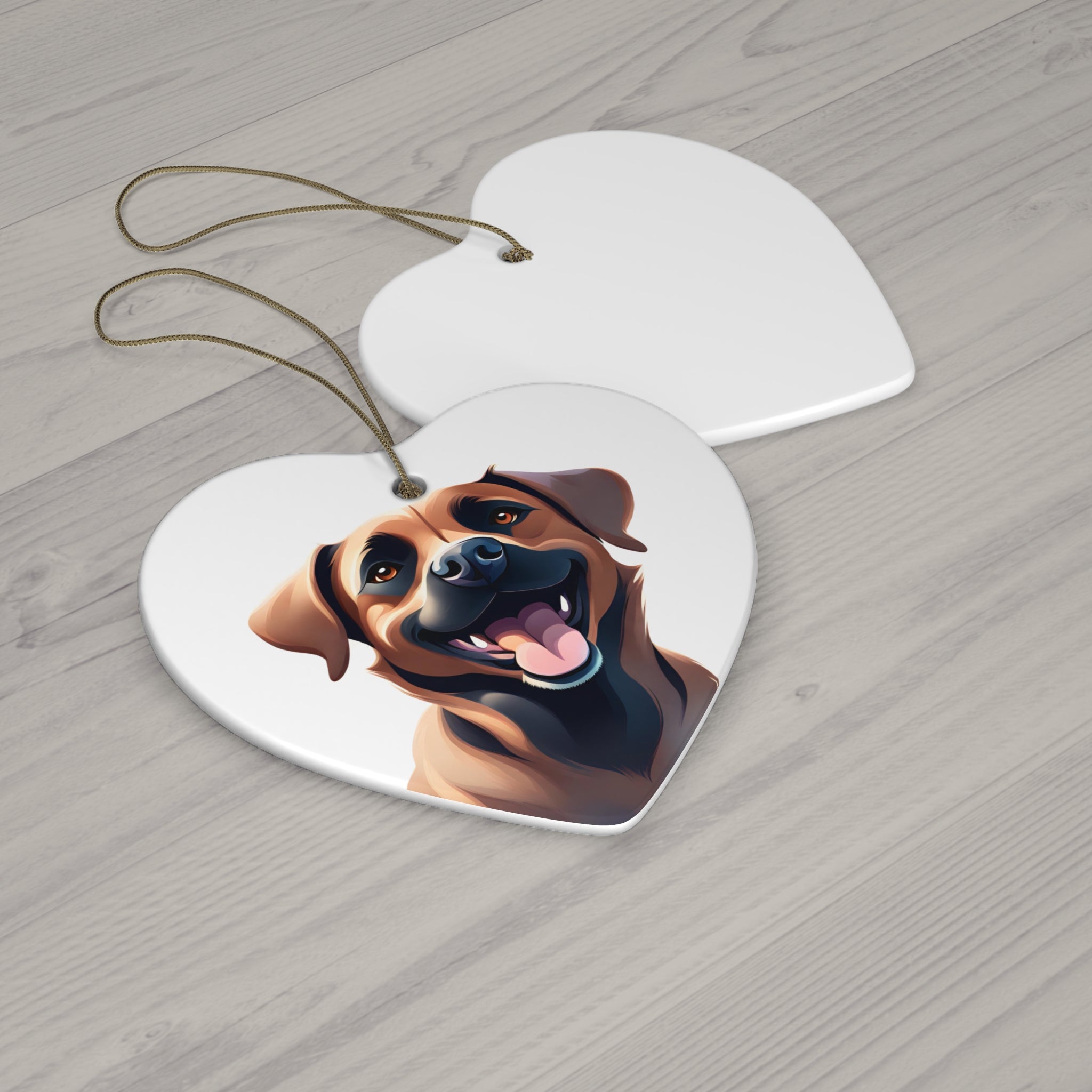 Black Mouth Cur Ceramic Ornament
