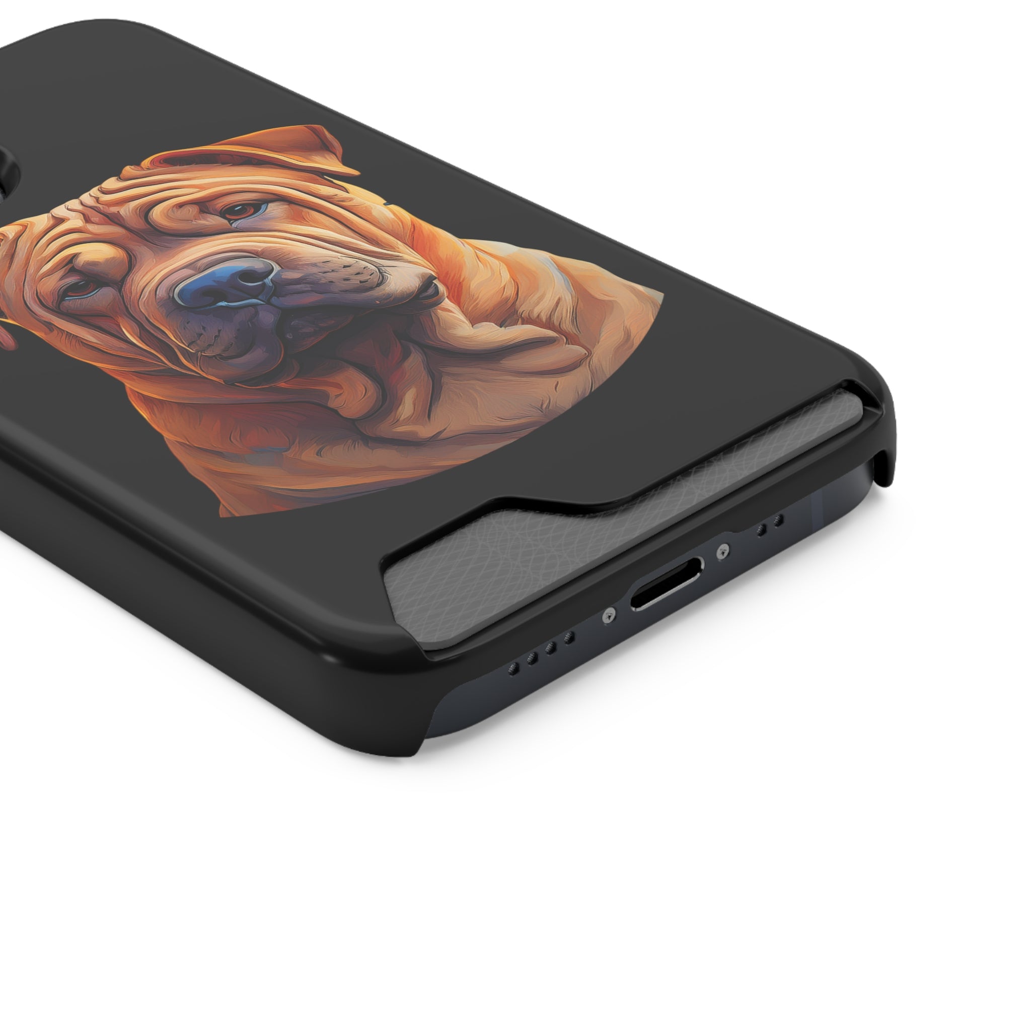 Shar Pei Phone Case with Card Holder