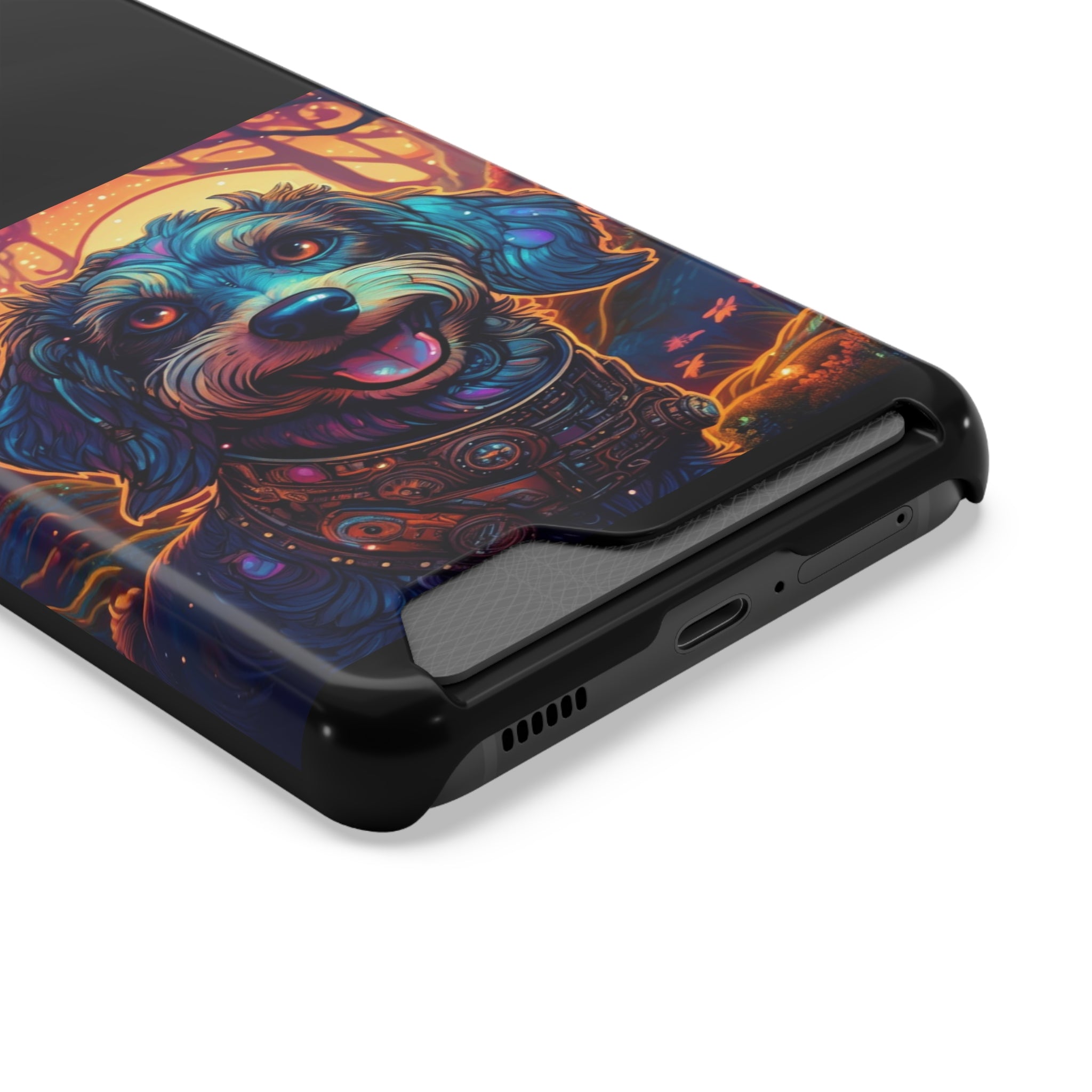 Dachshund Steampunk Phone Case with Card Holder