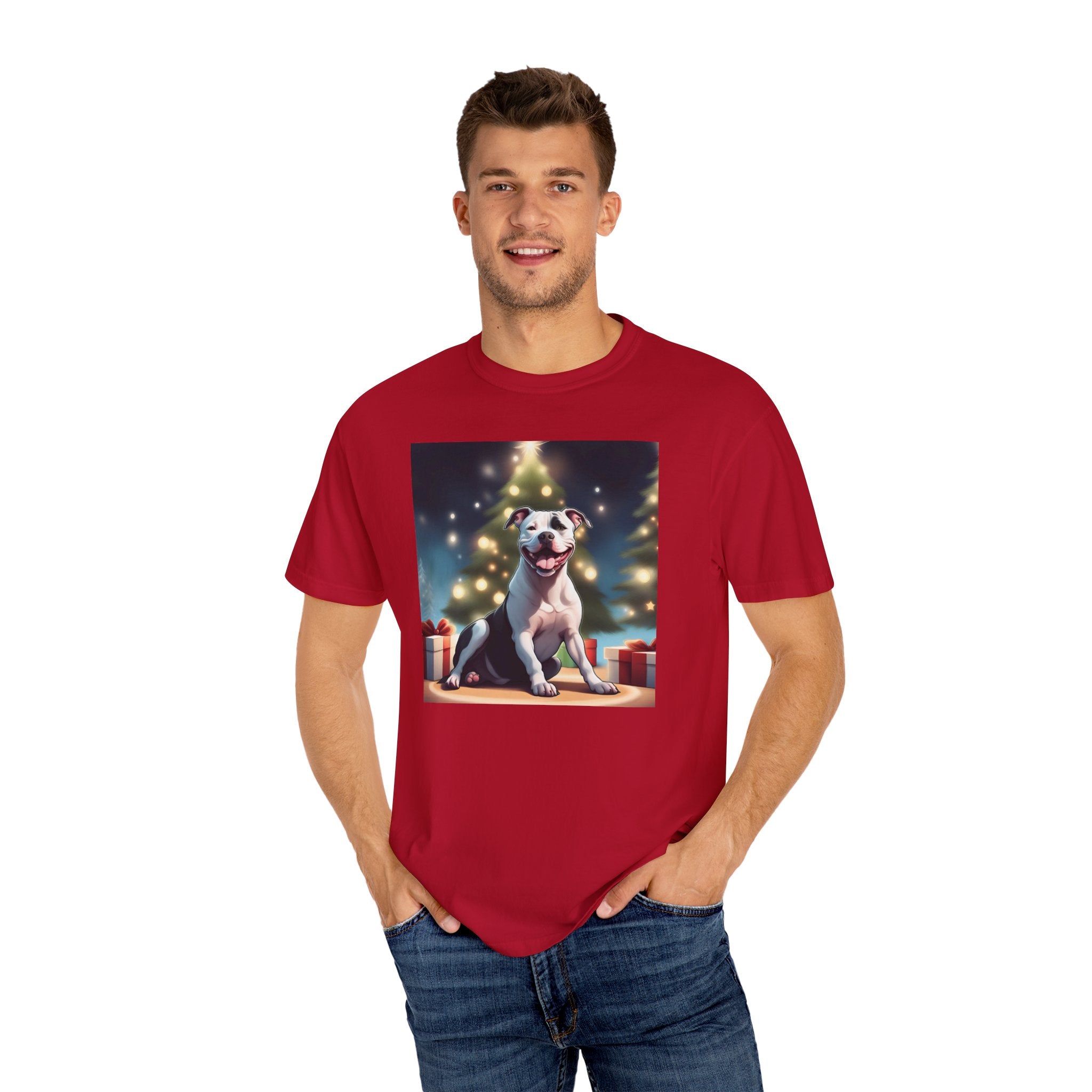 Pit Bull Holiday Unisex Garment-Dyed T-shirt