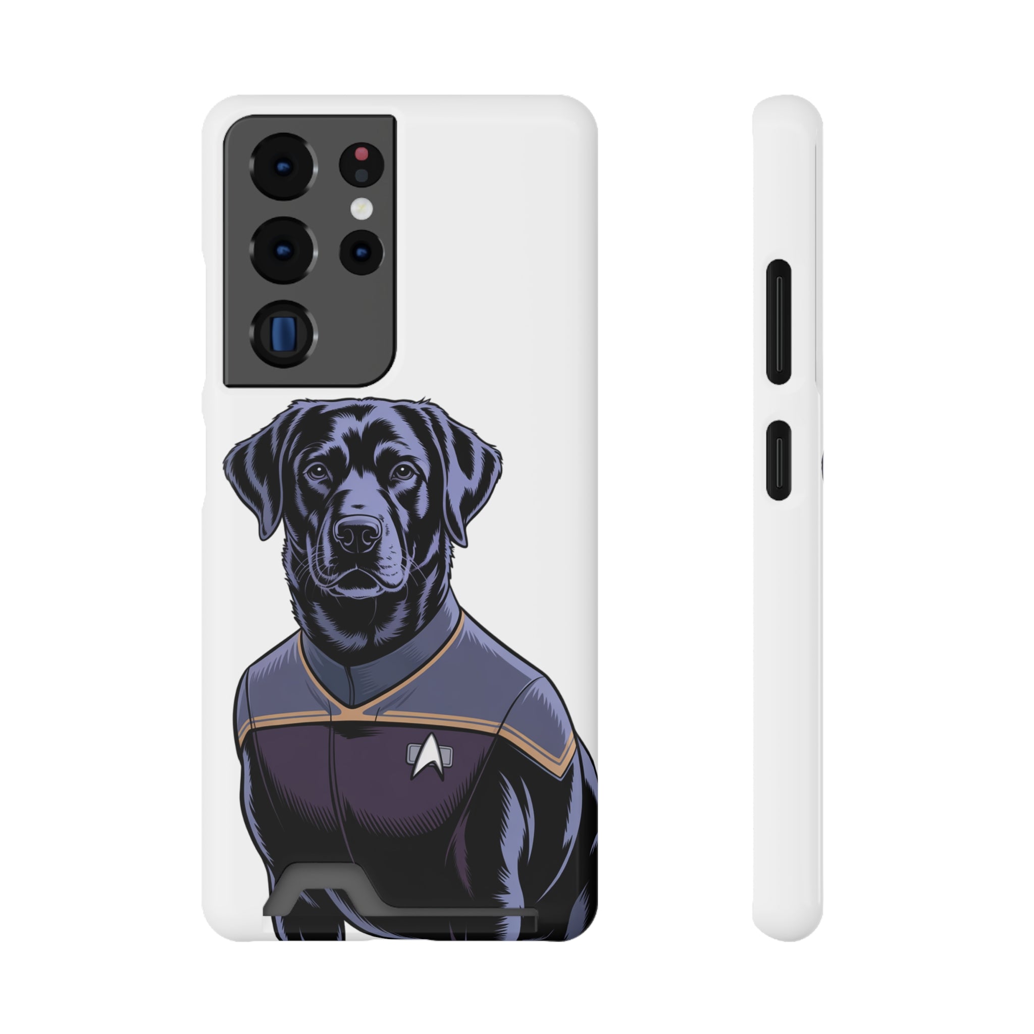Black Lab Dog-Fleet Phone Case with Card Holder