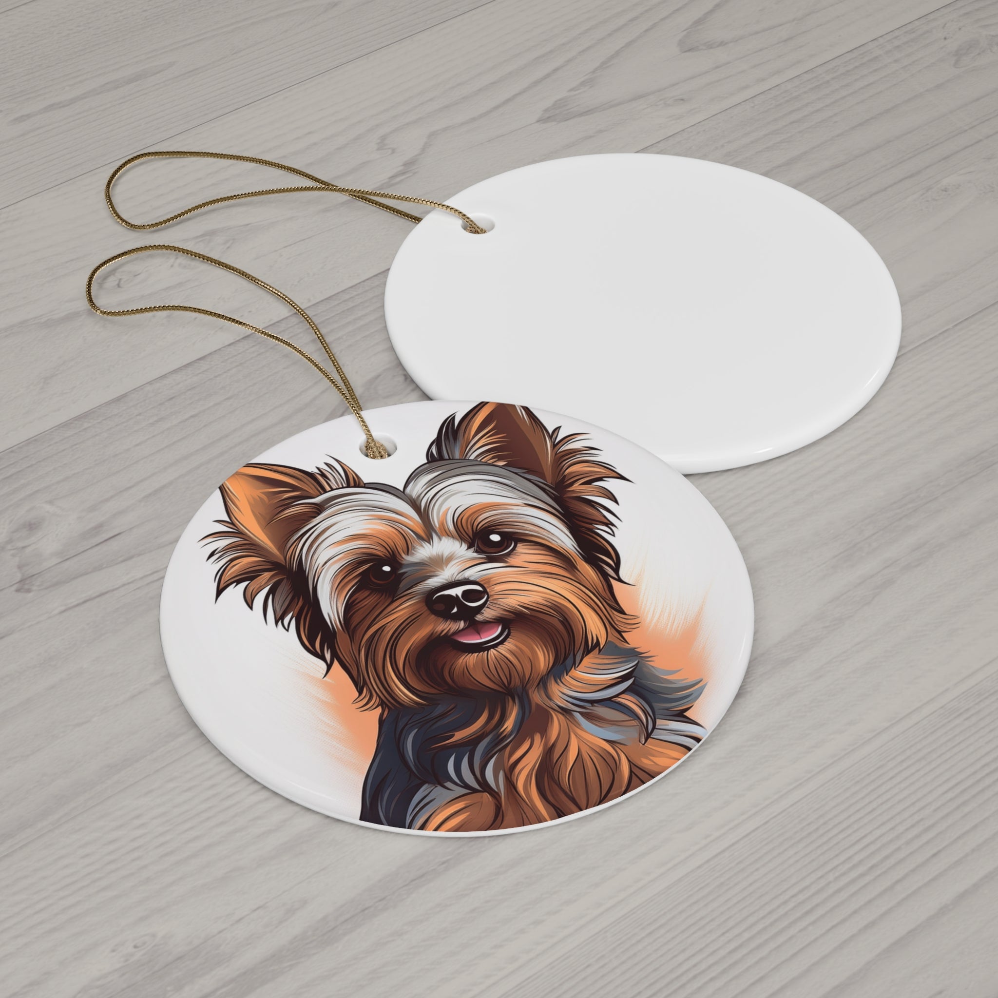 Yorkie Ceramic Ornament