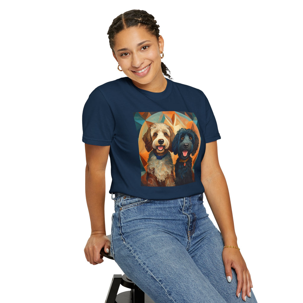 Doodles, Black & Tan Unisex Garment-Dyed T-shirt
