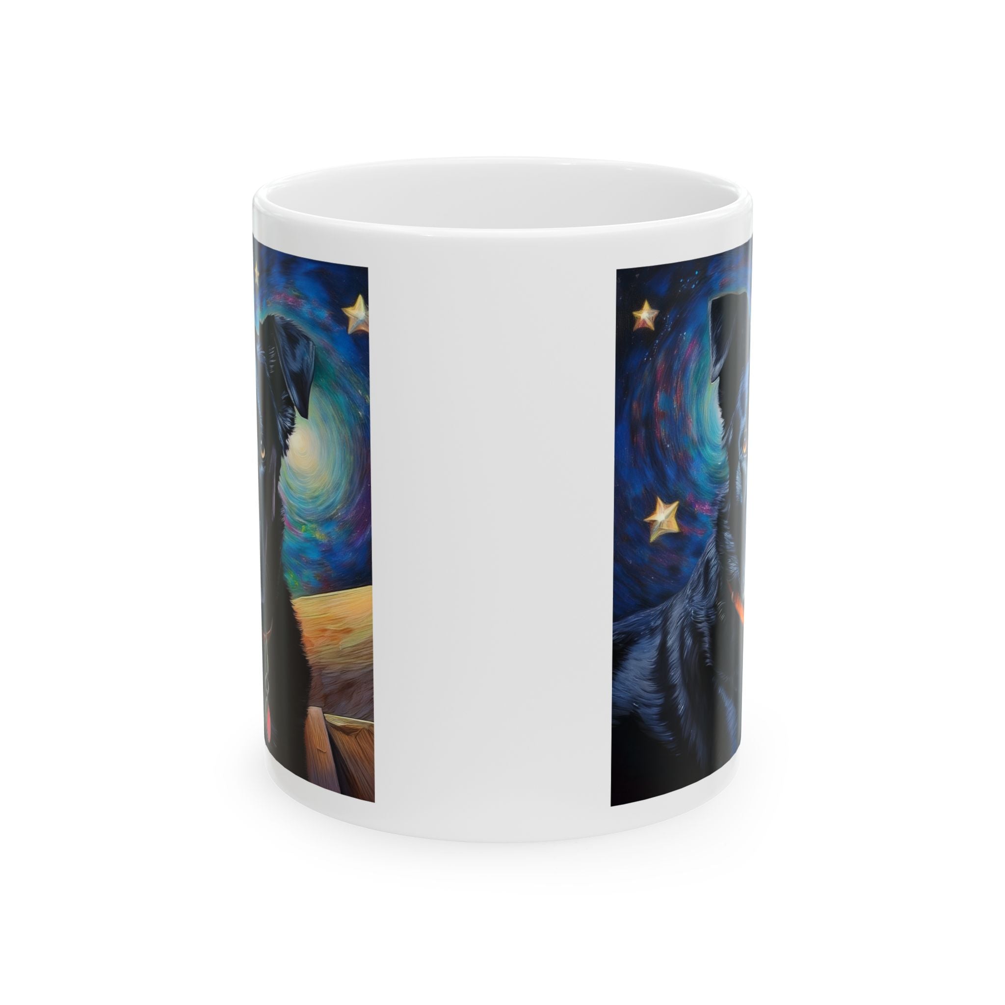 Black Shepherd Lab Stary Night Ceramic Mug, (11oz, 15oz)
