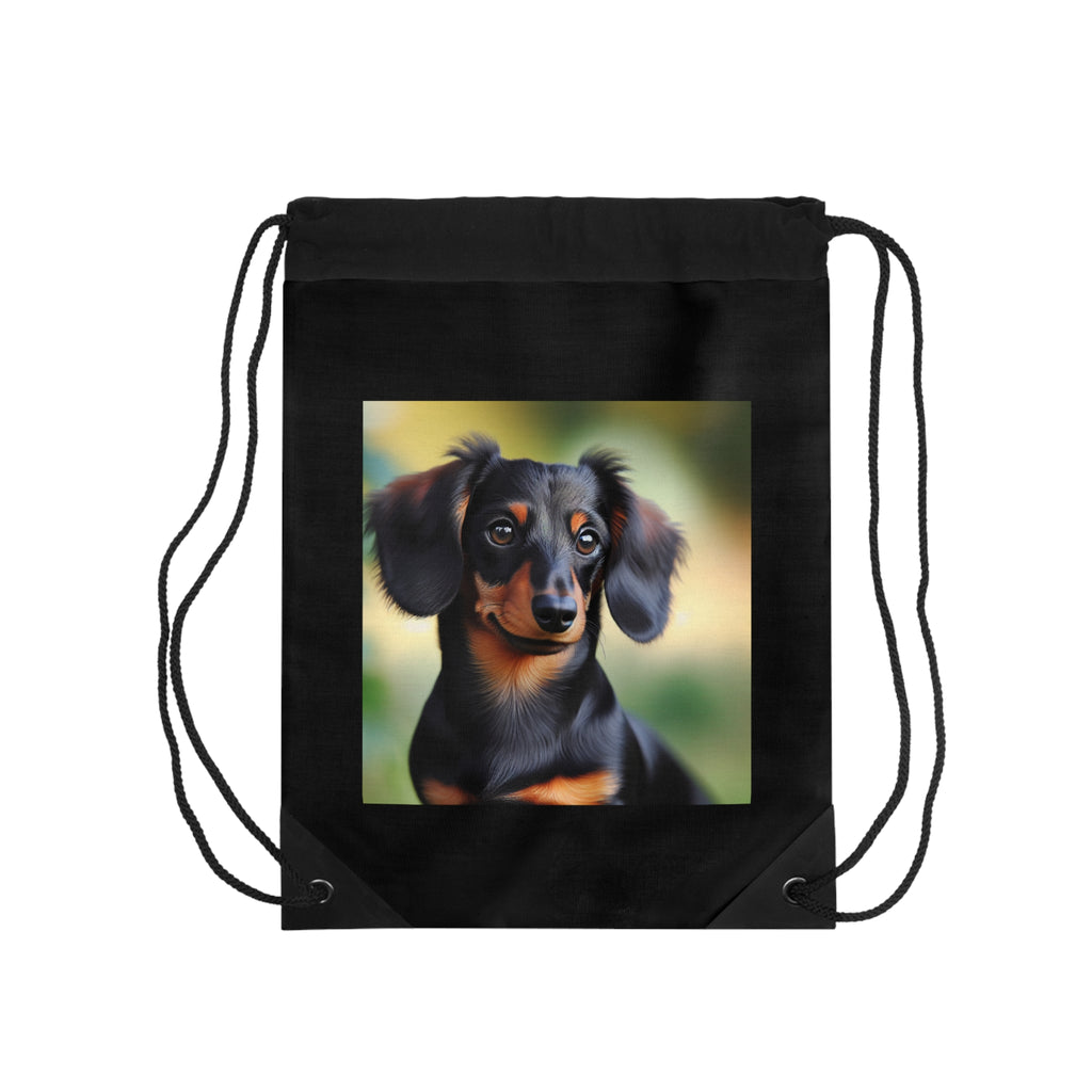 Dachshund Black & Tan Drawstring Bag