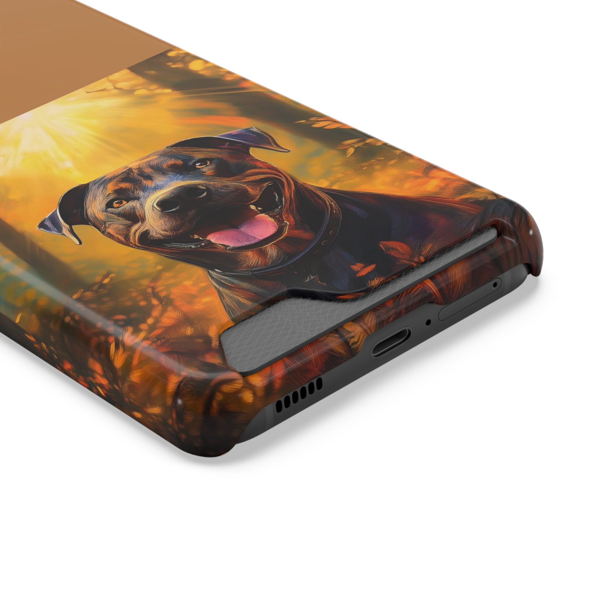 Pitbull Autumn Phone Case with Card Holder