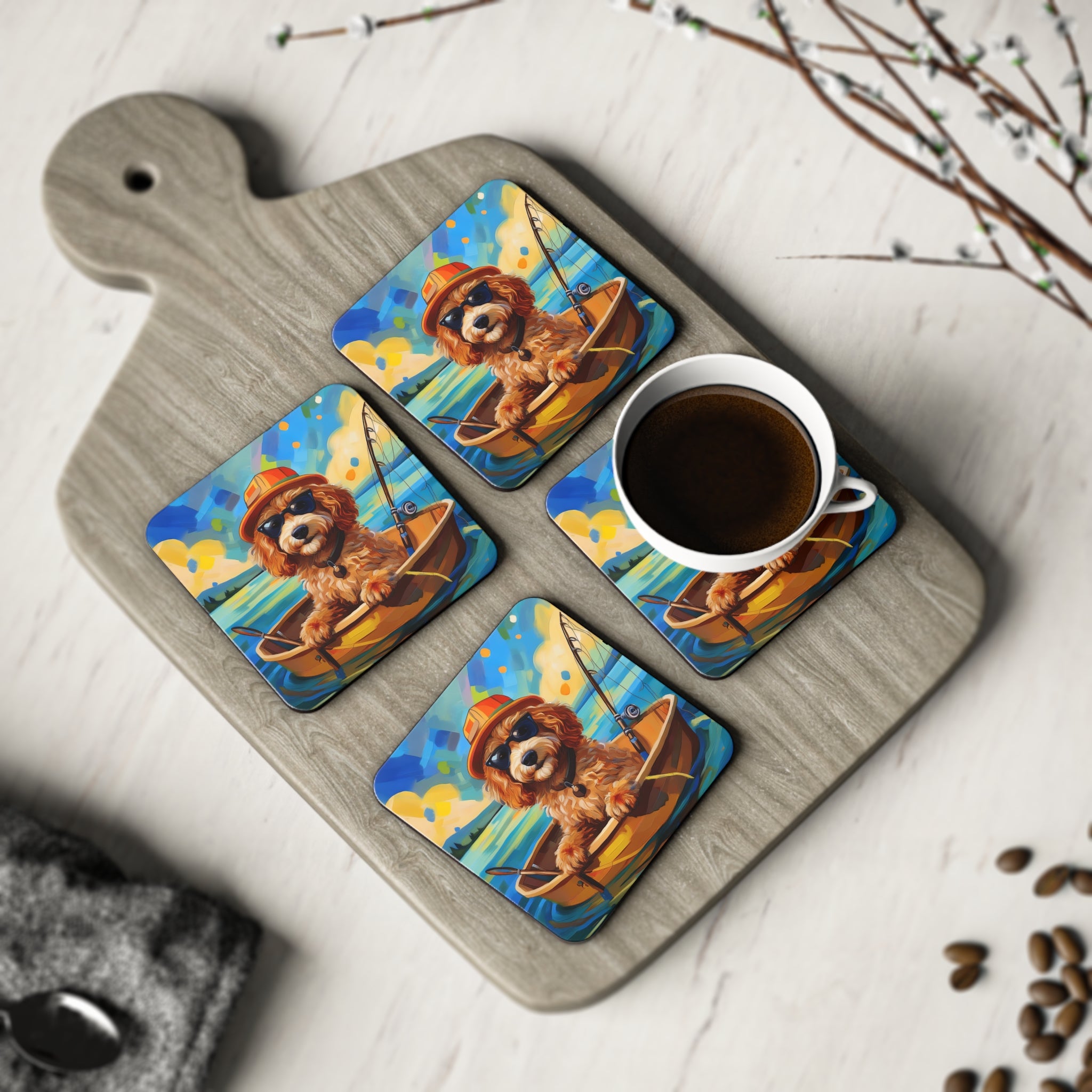 Doodle Fishing Coasters