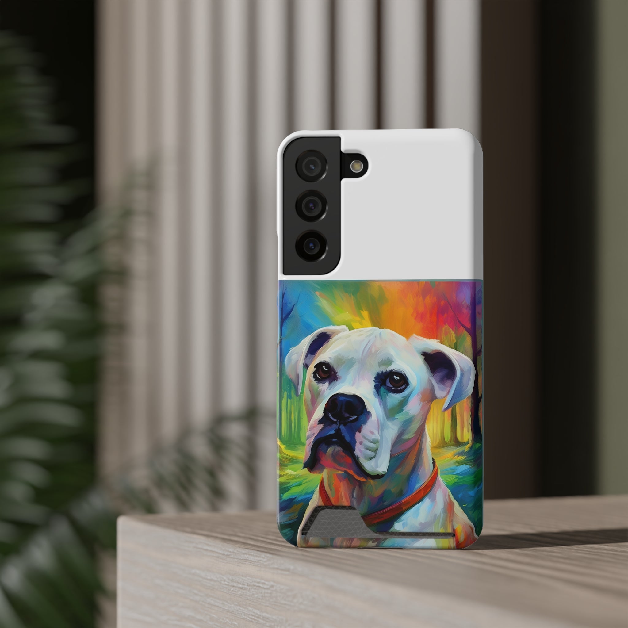 Boxer Rainbow Sky Phone Case with Card Holder