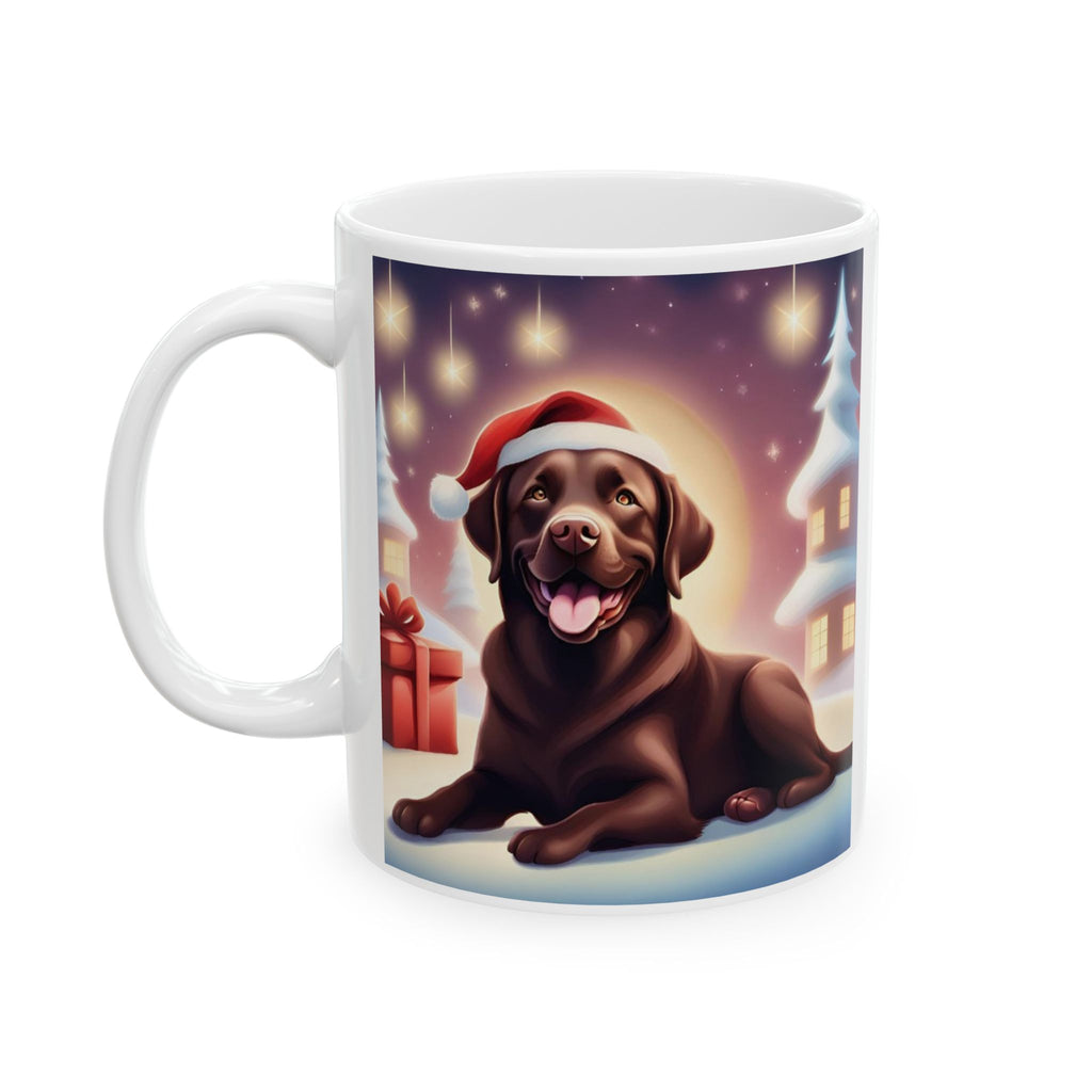 Chocolate Lab Holiday Ceramic Mug, (11oz, 15oz)