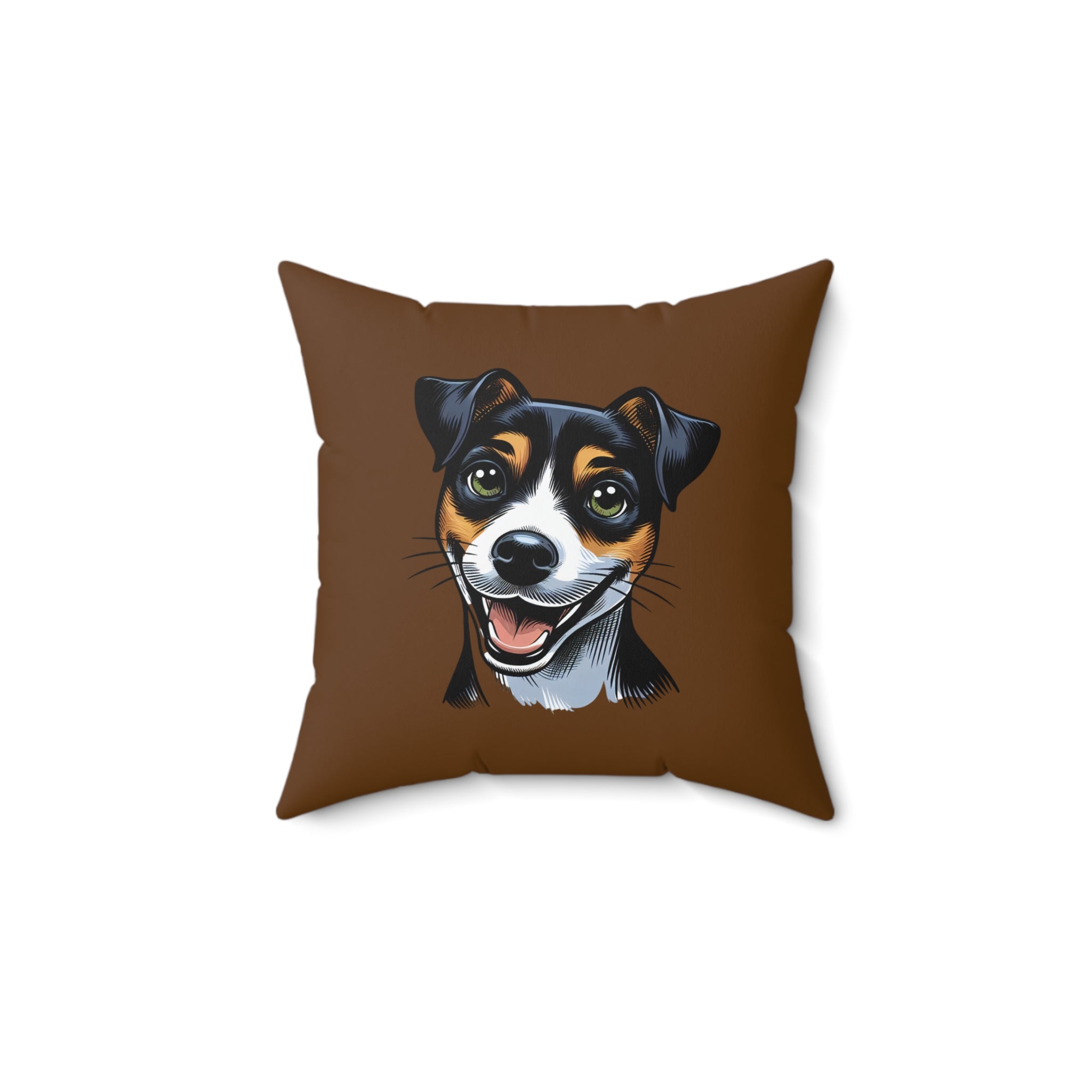 Jack Russel Polyester Square Pillow