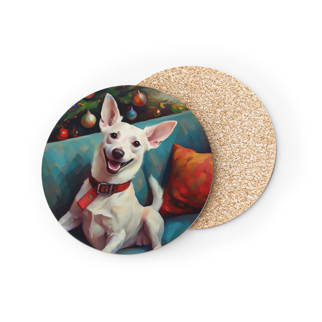 White Corgi Holiday II Coasters