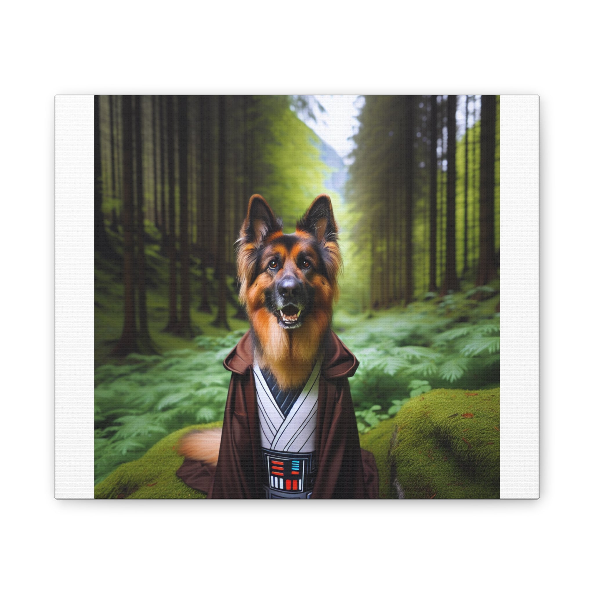 German Shepherd Forest Knight Canvas Stretched, 0.75"