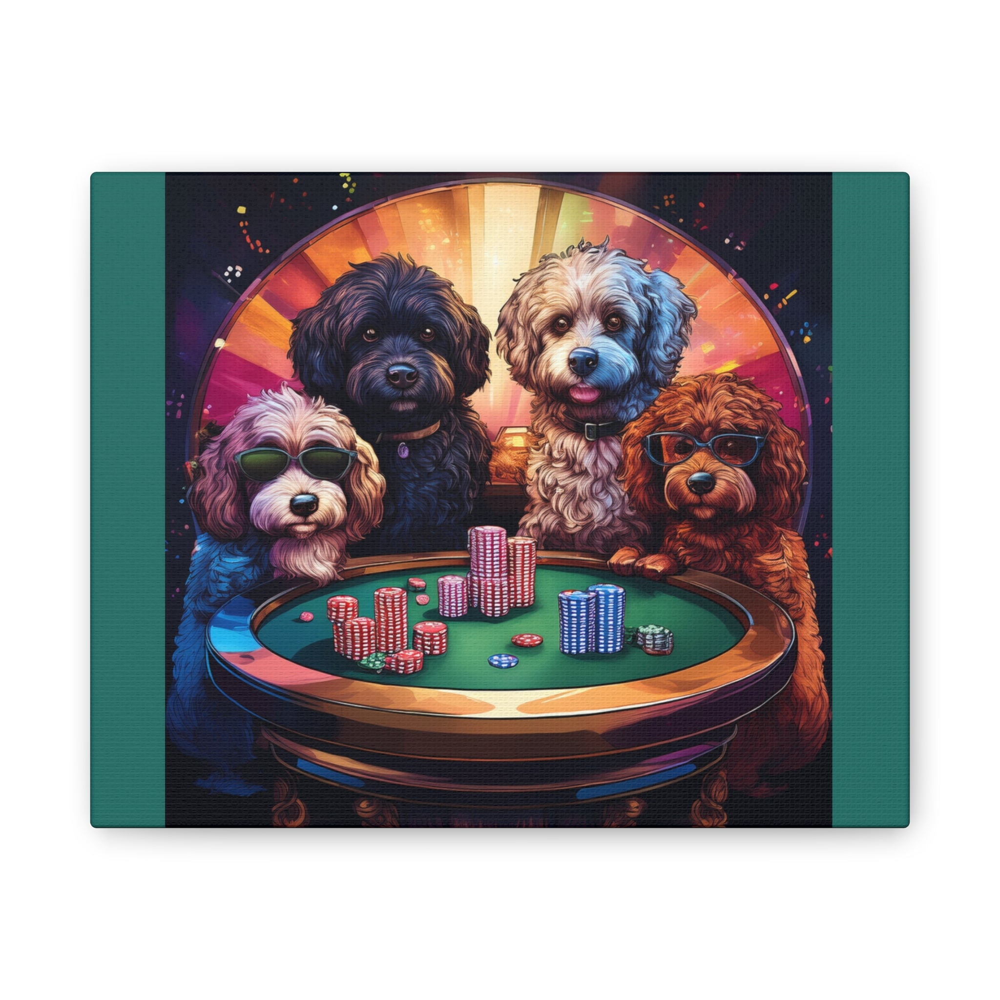 Doodle Poker Game Canvas Painting