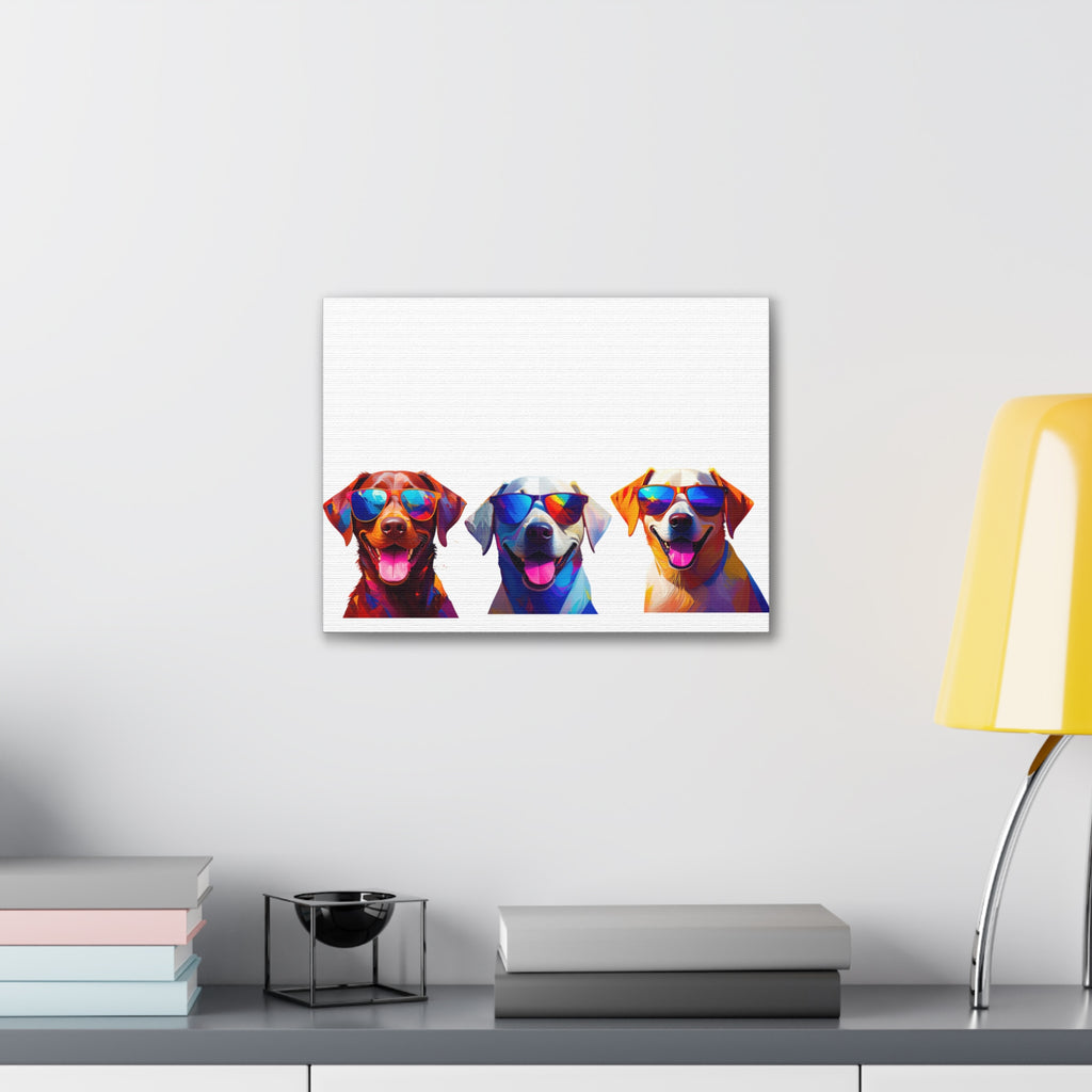 3 Labs Sunglasses Canvas Painting