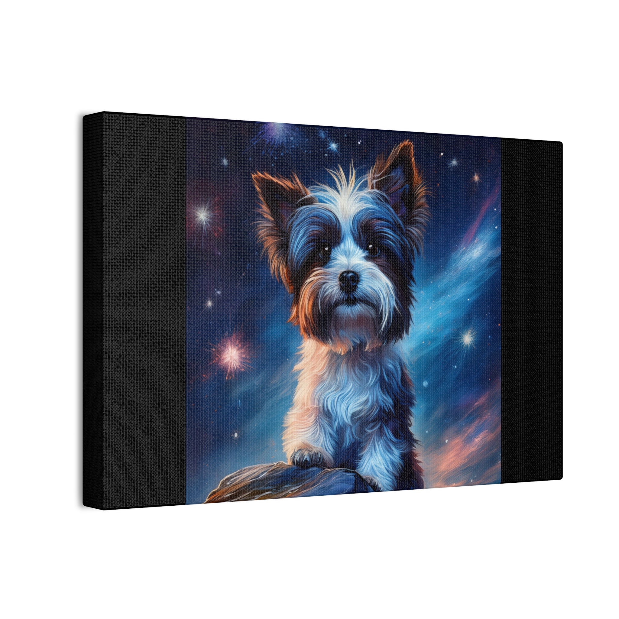 Biewer Terrier Stary Night Cavas Painting