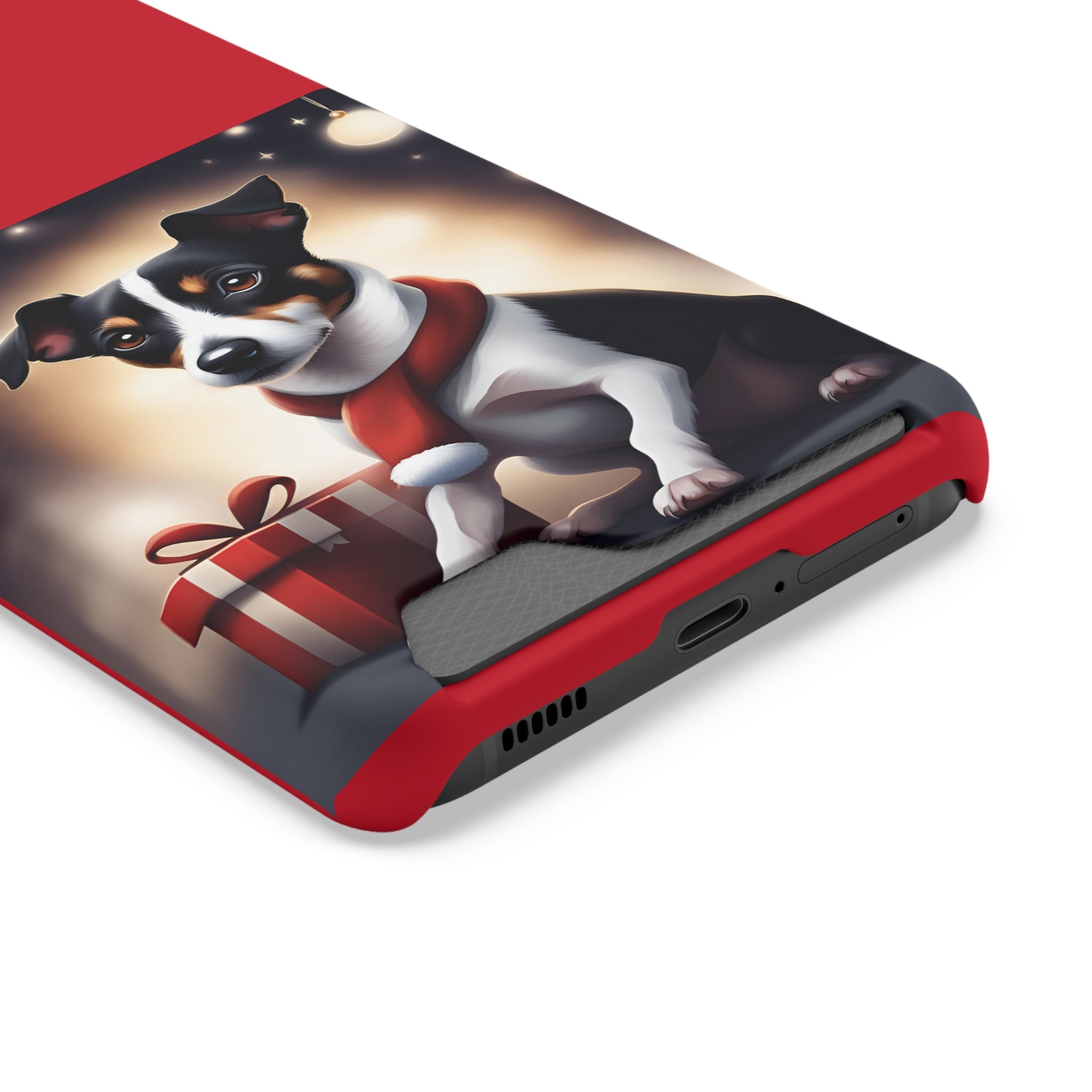 Jack Russel Holiday Phone Case with Card Holder