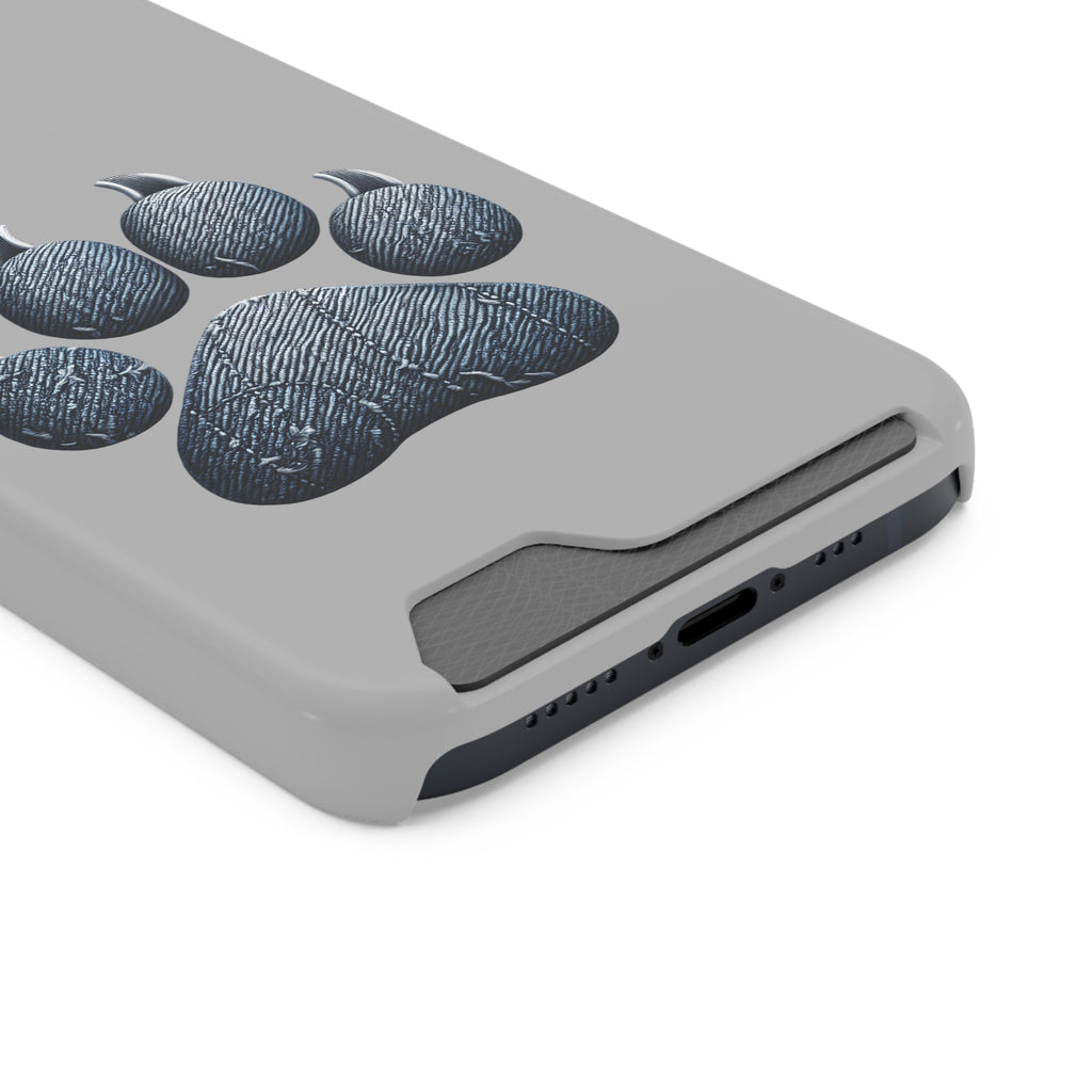 Denim Dog Paw Phone Case with Card Holder