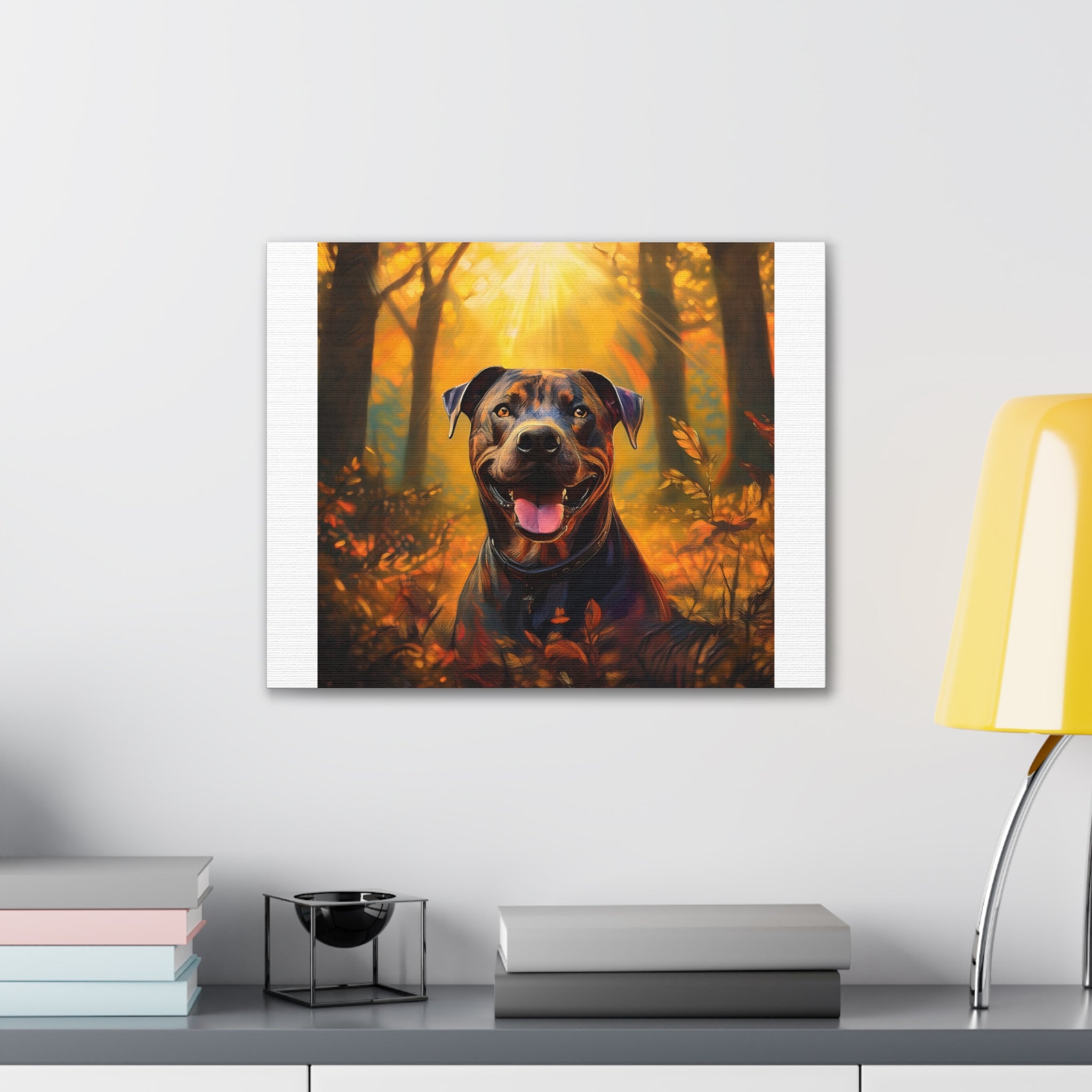 Pit Bull Brindle Autumn Stretched, 0.75"